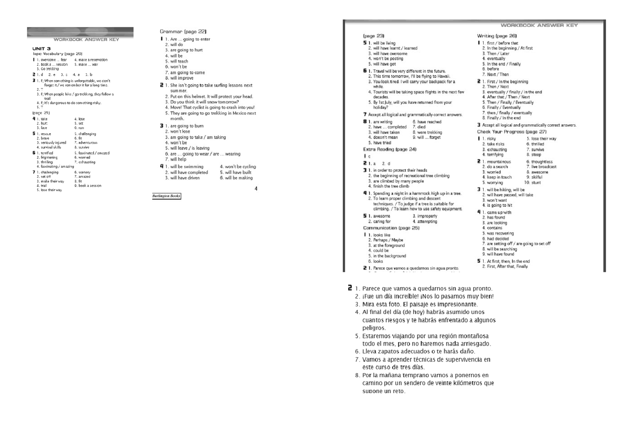 Trends 1 Bachillerato-workbook Answer Key