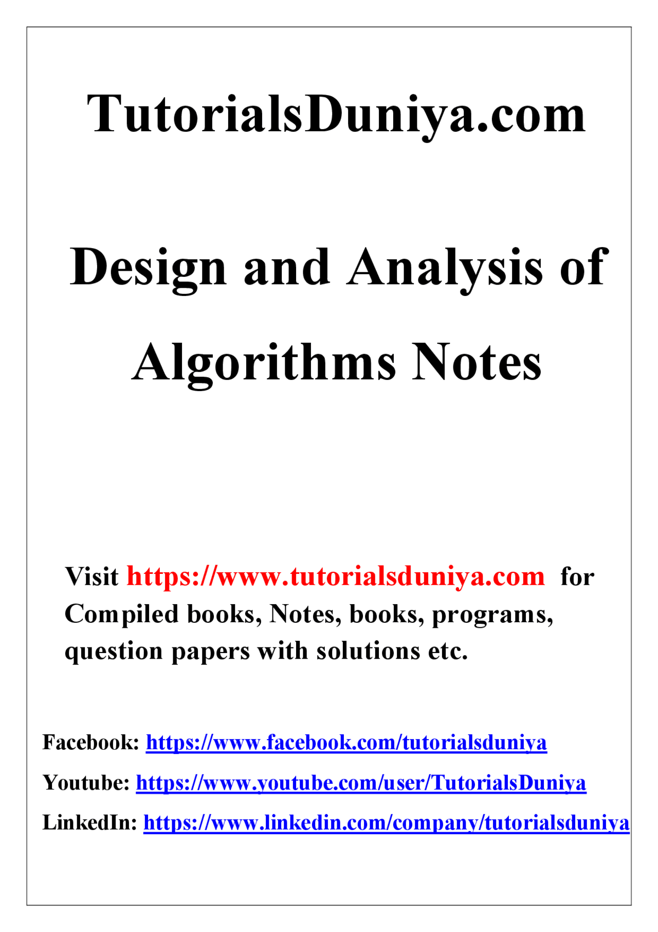 Algorithm notes computer science - Docsity