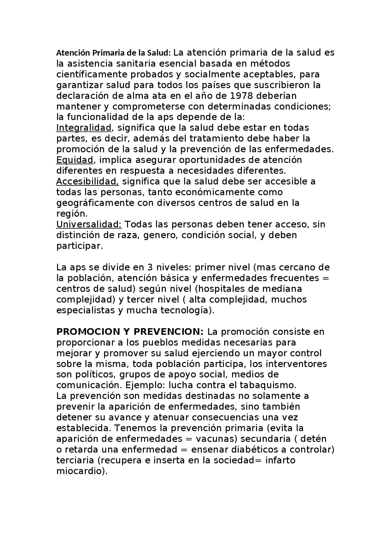 Atencion Primaria De La Salud (APS) - Docsity