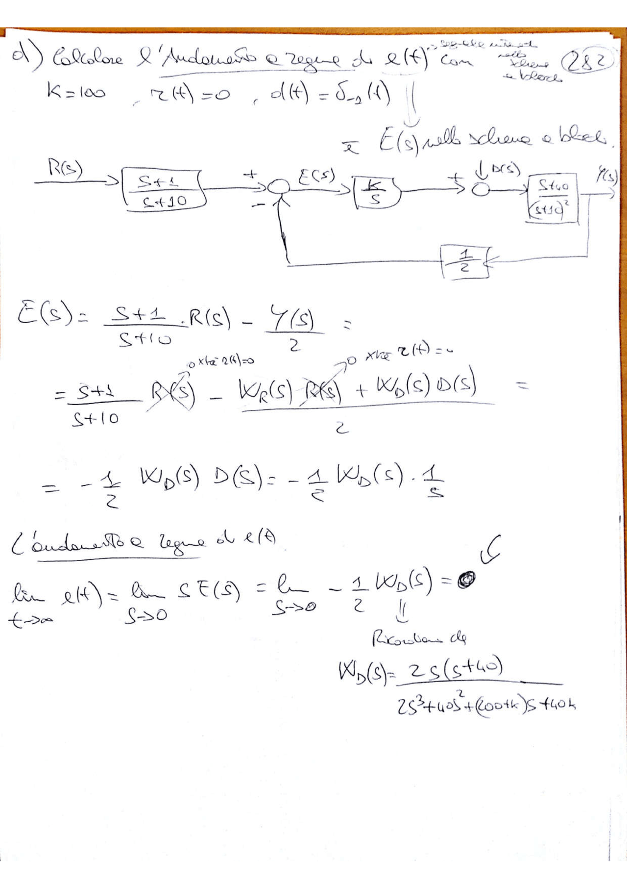 FONDAMENTI DEI SISTEMI DINAMICI Esercizi di Sistemi Dinamici Docsity