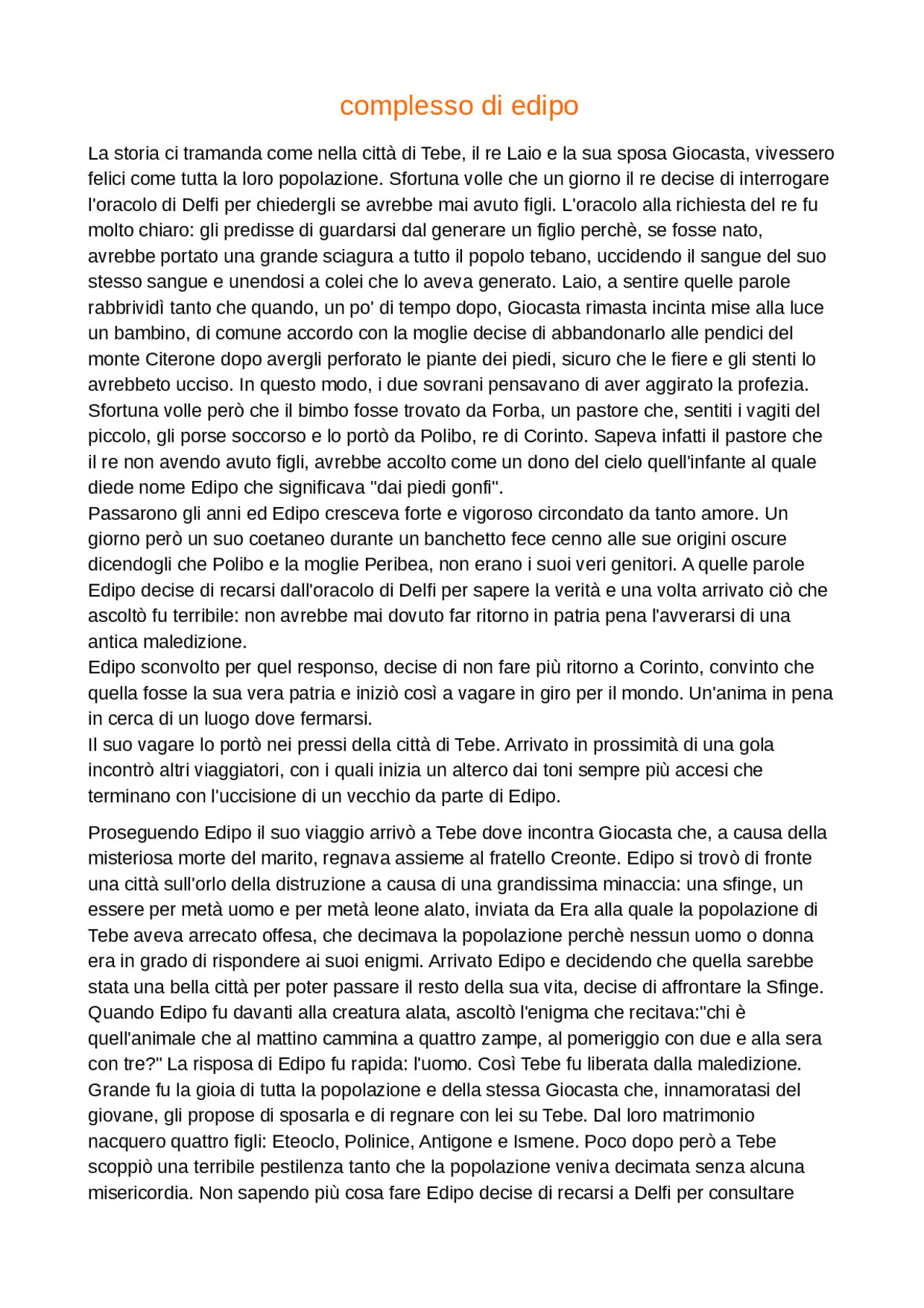 edipo e il suo complesso