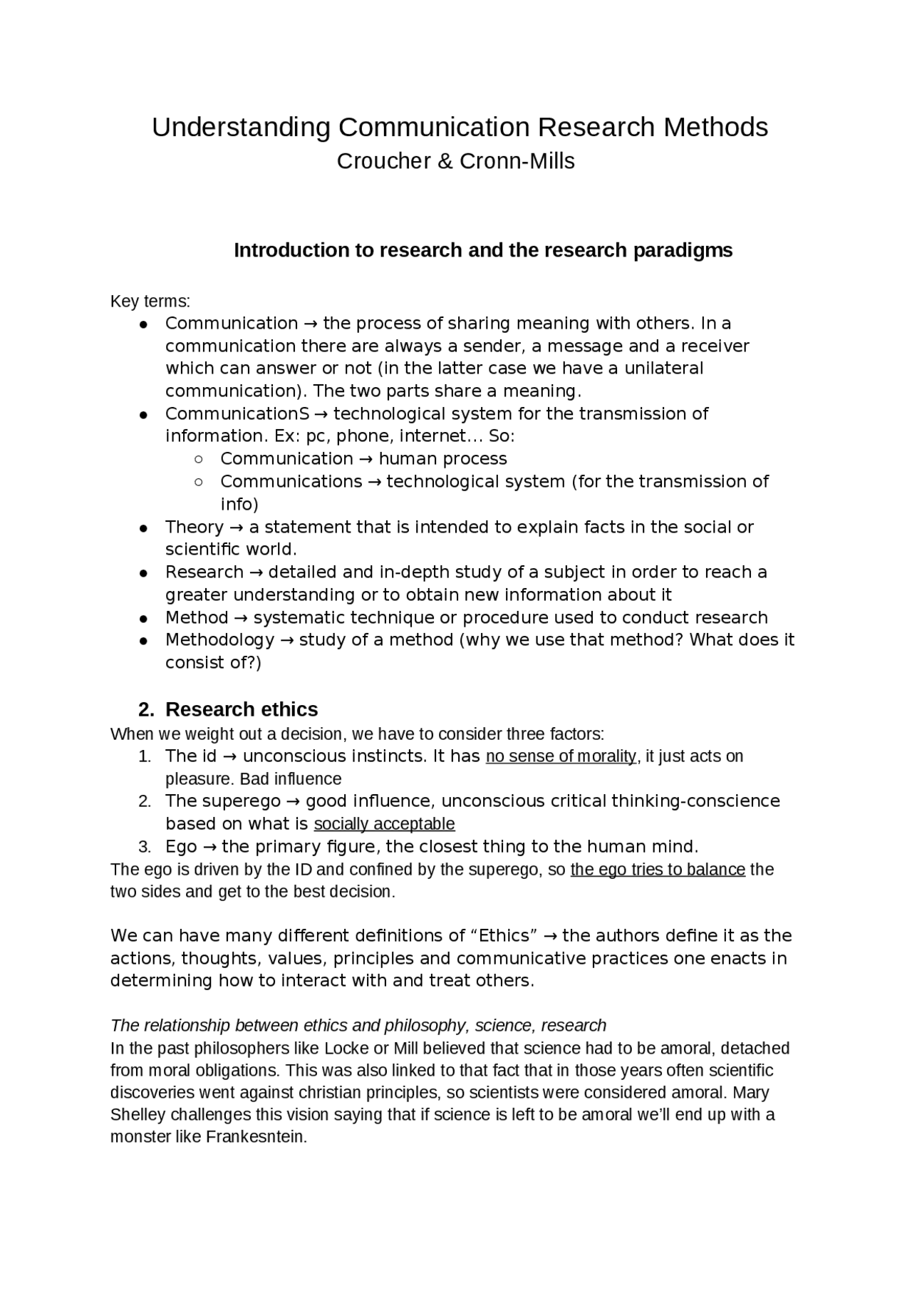 Understanding Communication Research Methods - Docsity