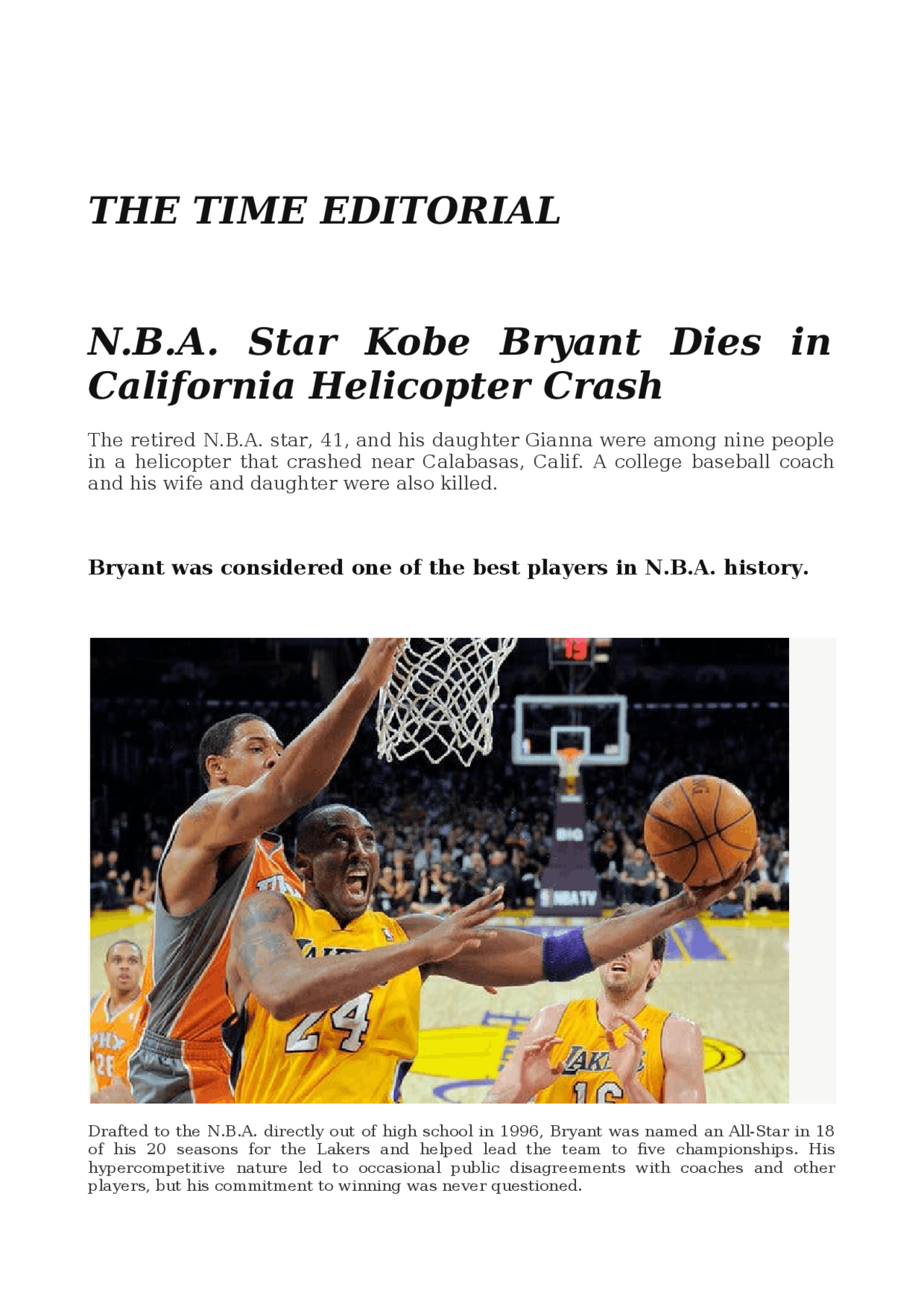 articoli di giornale in inglese