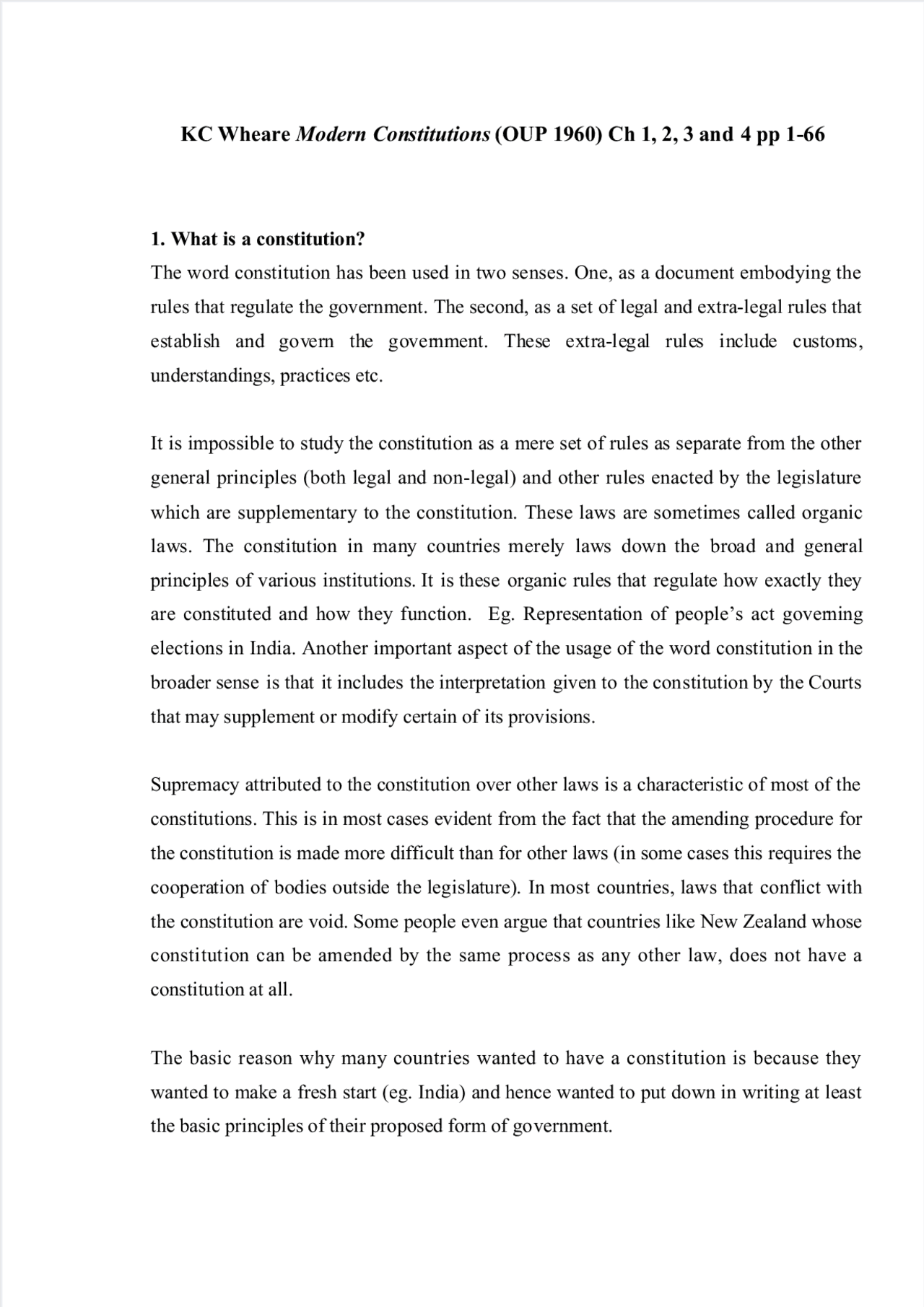 Modern constitution, stitutional law notes for law students ...