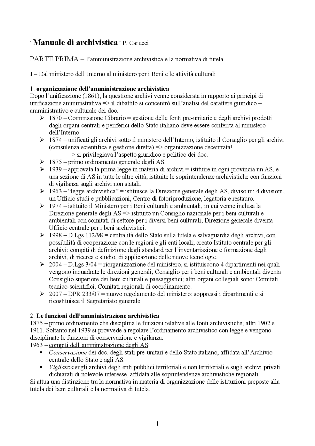 Manuale di Archivistica Docsity