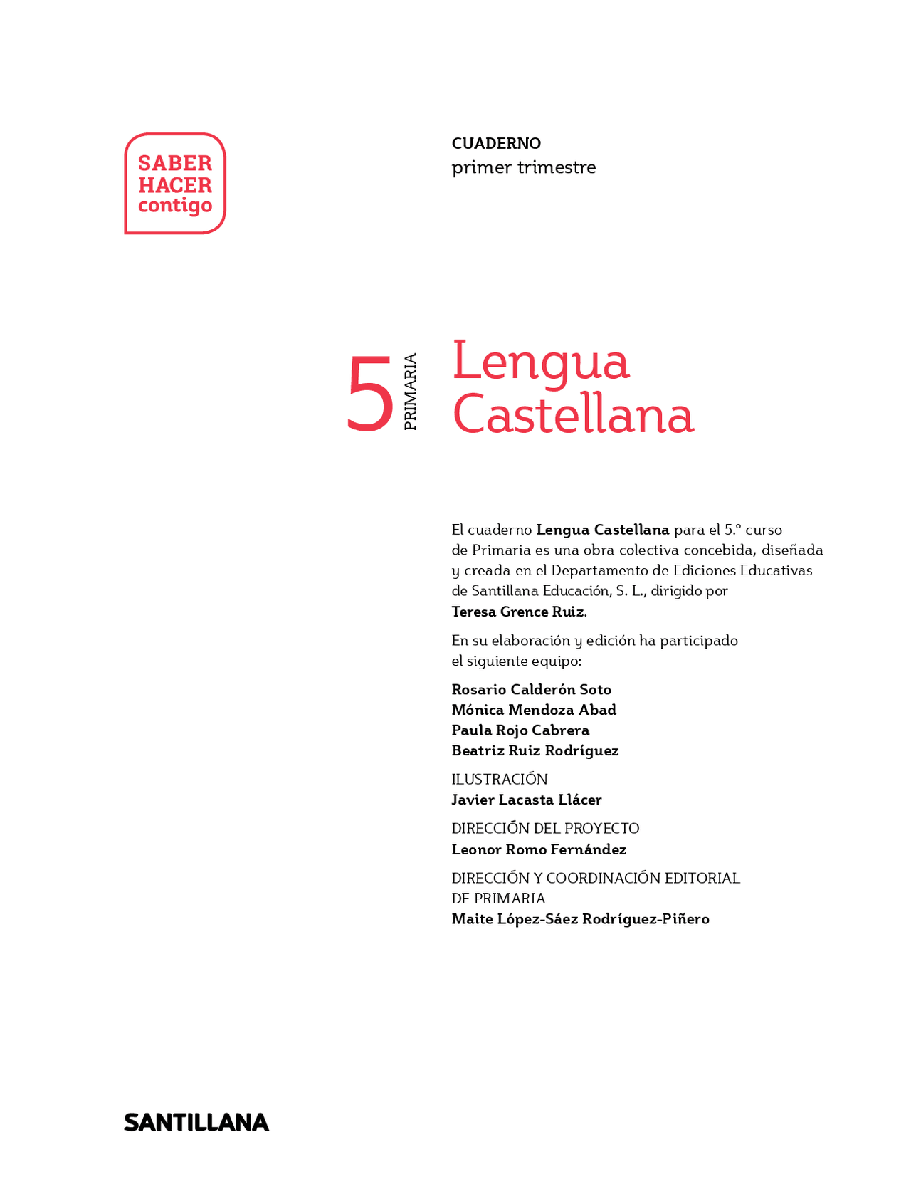 Saber Hacer Contigo Santillana 2 Primaria Examenes Saber Hacer Contigo cuaderno Lengua castellana 5 Santillana