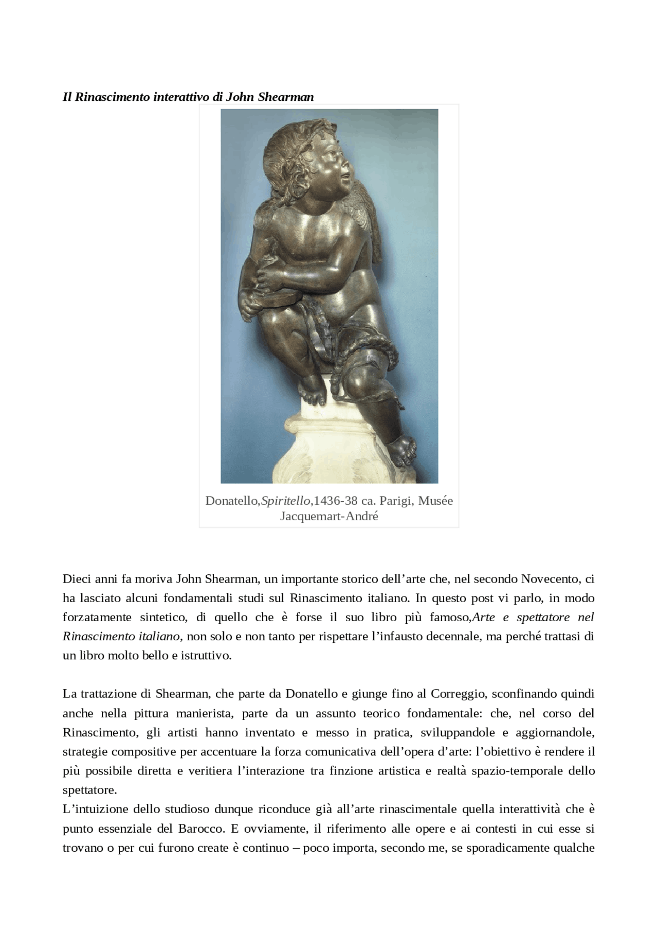 arte e spettatore nel rinascimento john shearman