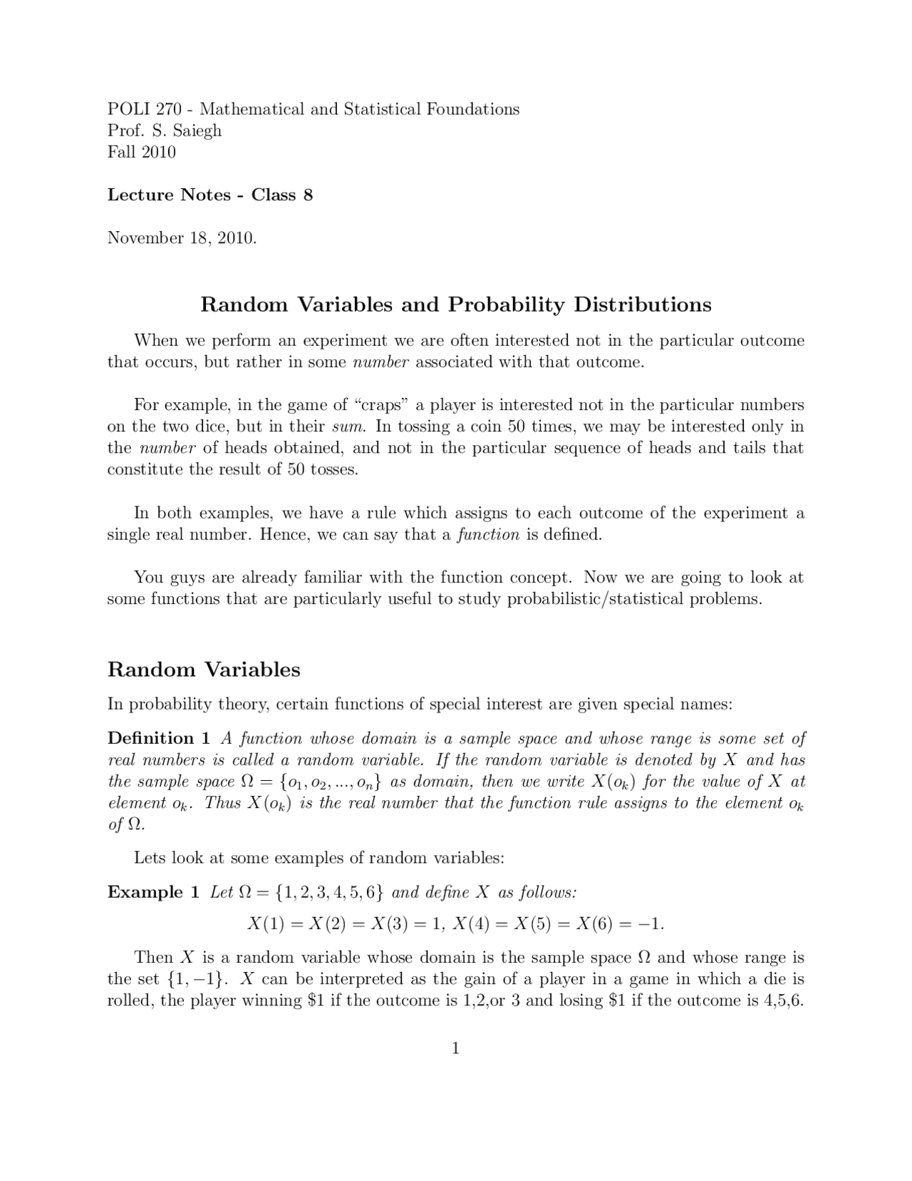 Mathematical and statistical foundations docsity