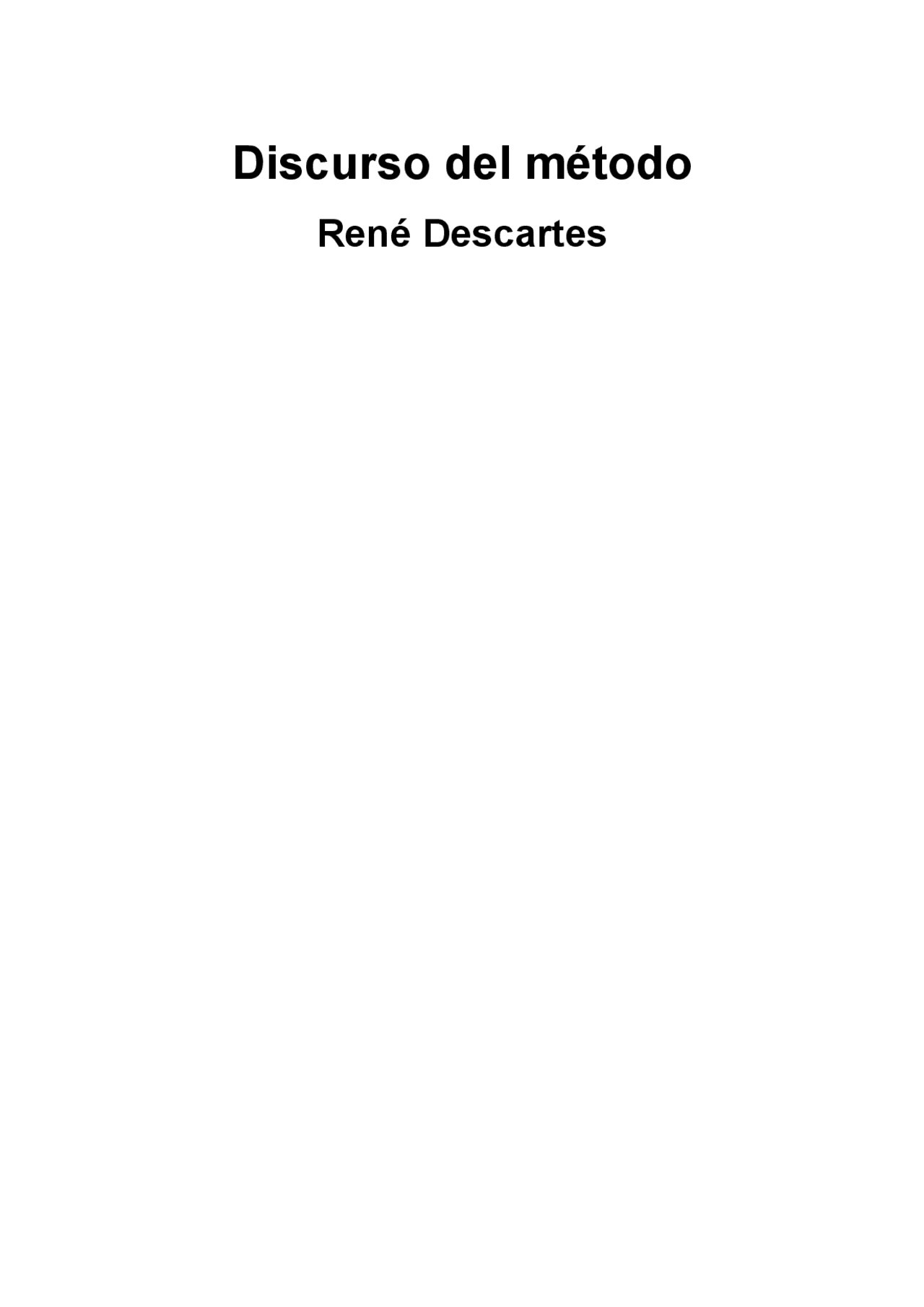 Resumen Discurso Del Metodo Descartes Docsity
