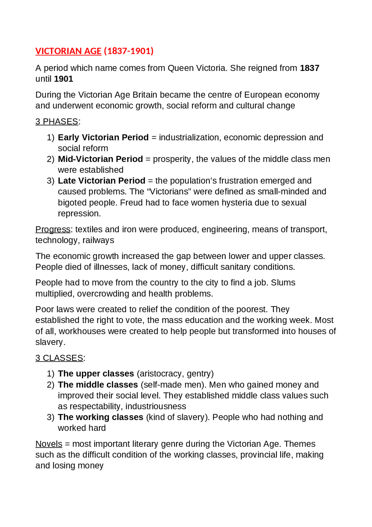 Victorian Age, Modernism, Cultural Revolution Docsity
