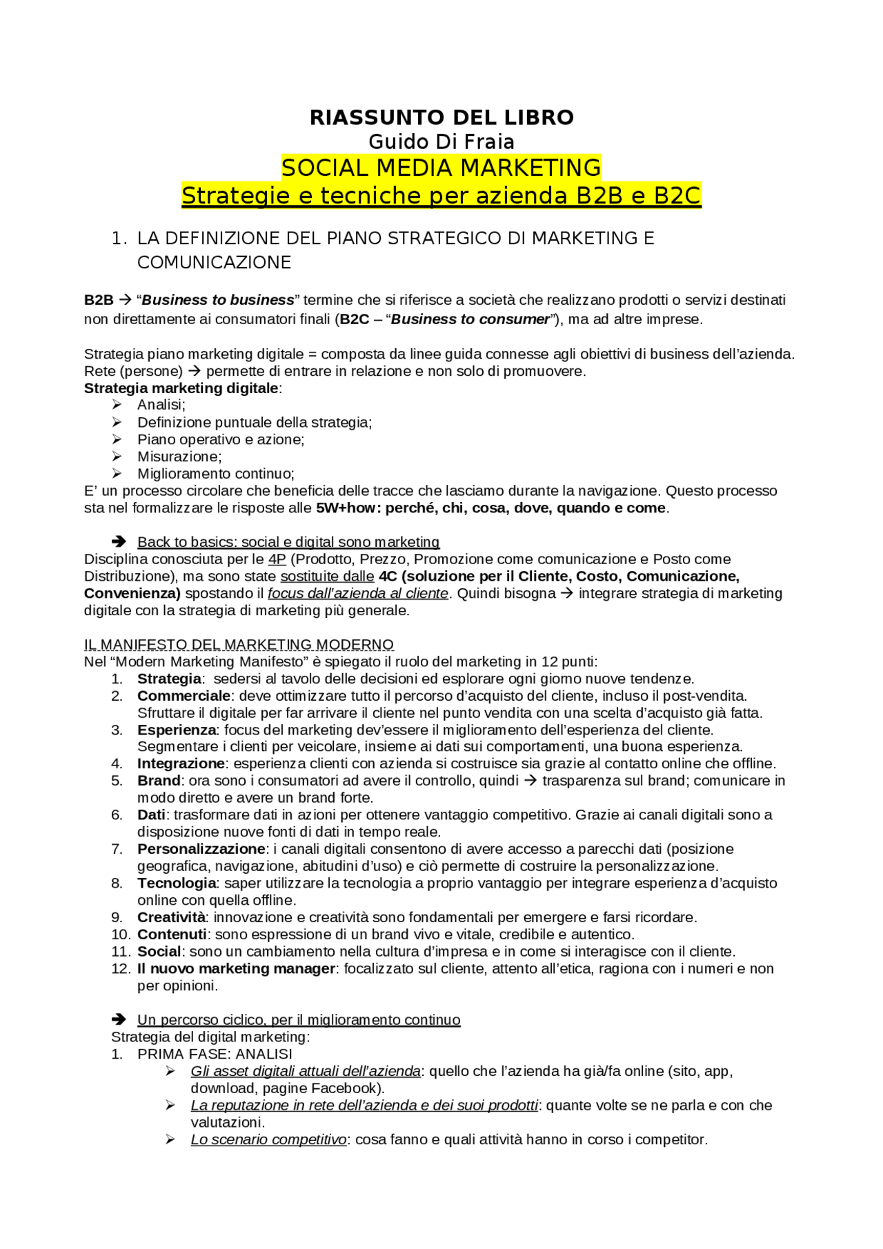 Riassunto Libro Social Media Marketing - Strategie e tecniche per ...