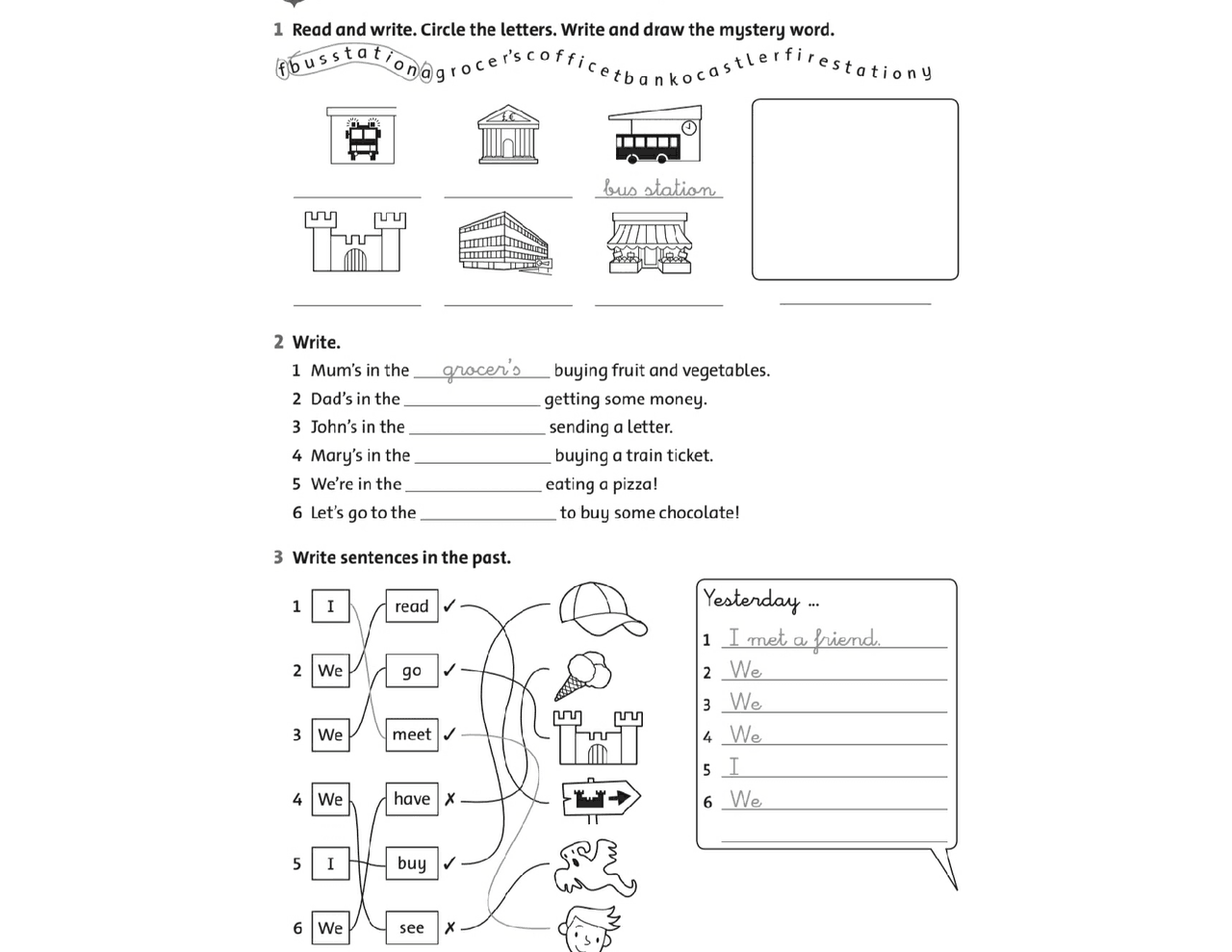 Inglés 4 primaria, ejercicios de dar direcciones en inglés con