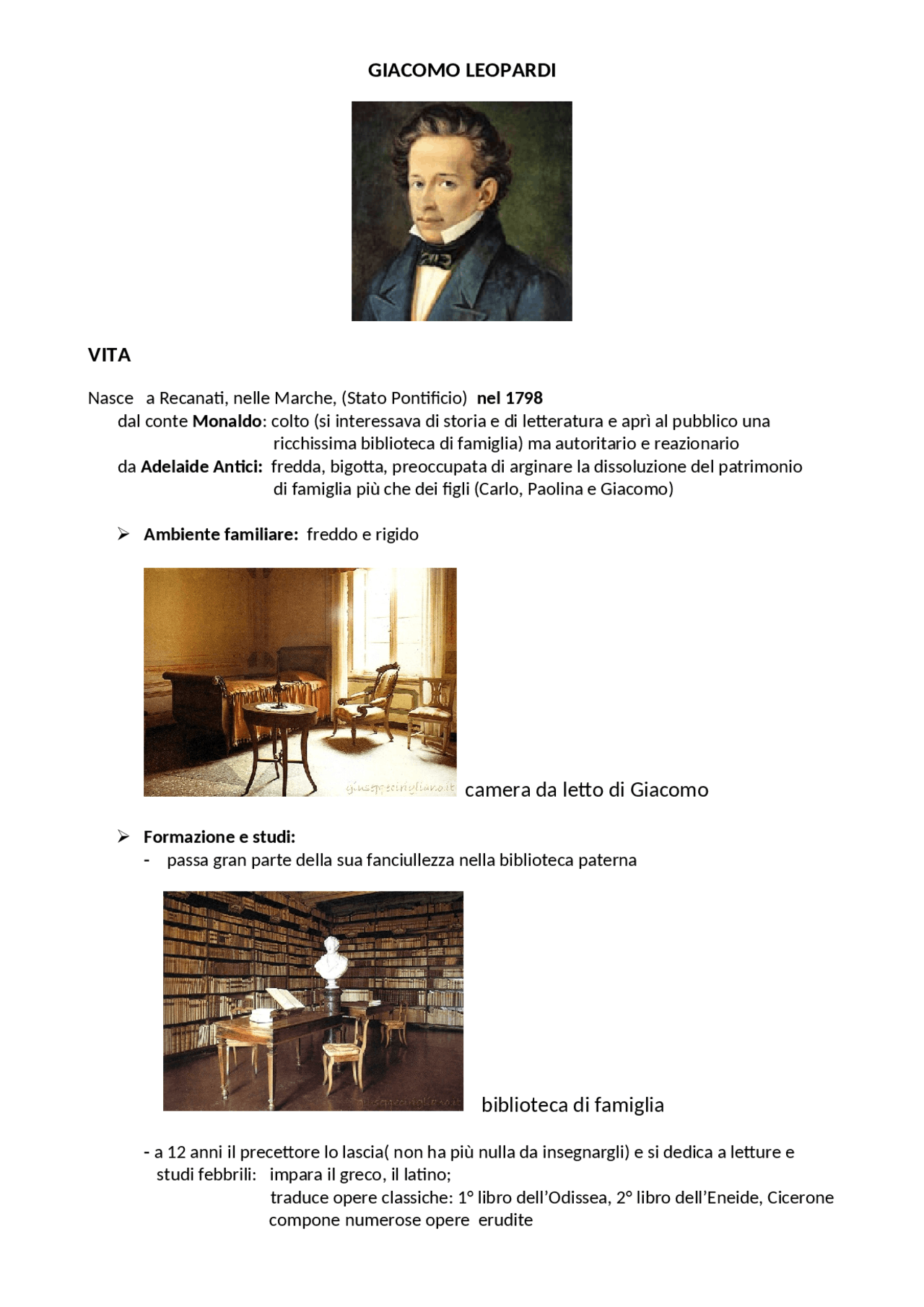 leopardi vita opere pensiero pdf