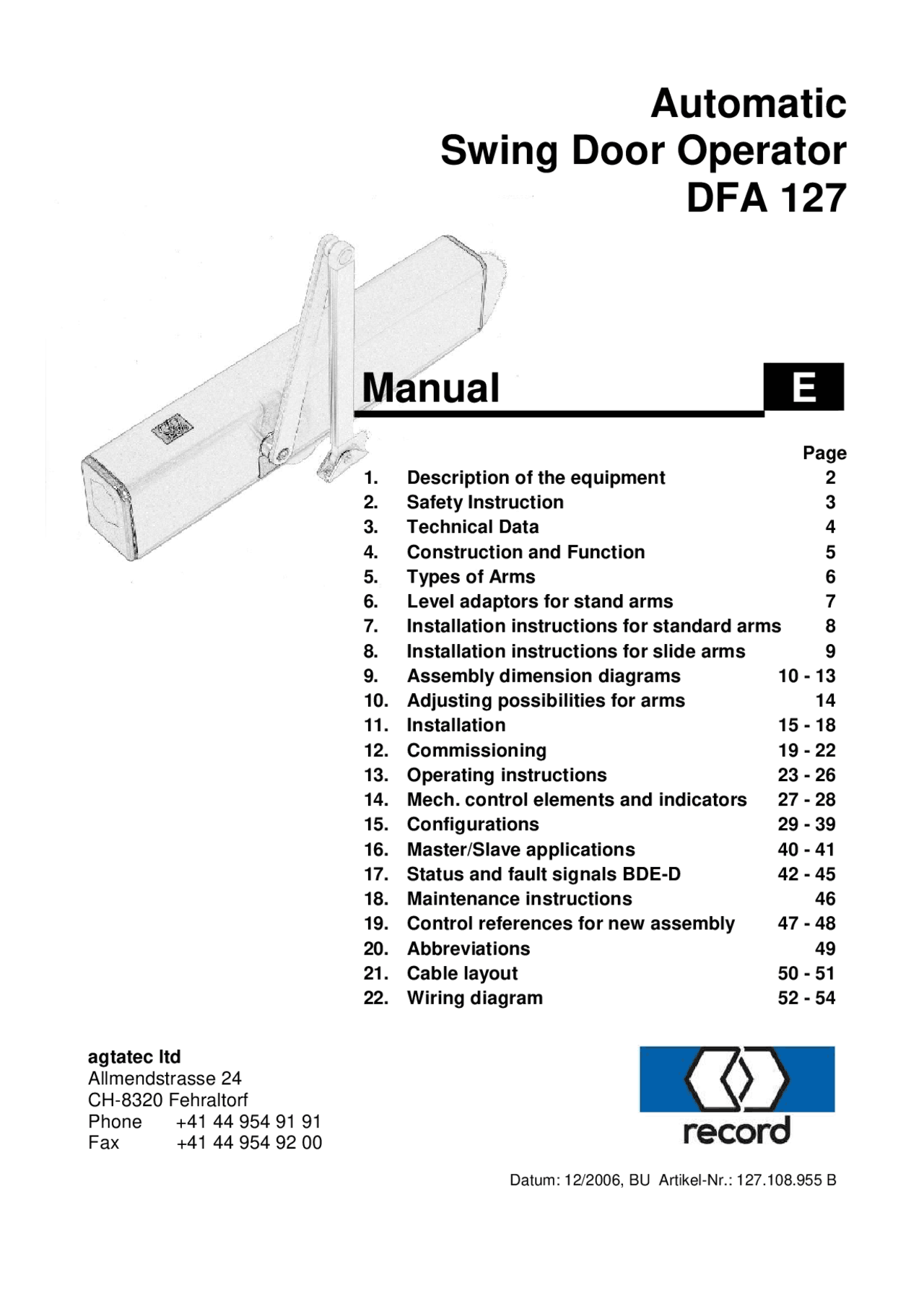 Manual de montagem automatic curved sliding door - Docsity