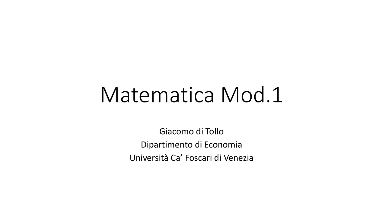 Matematica, nozioni logica e insiemi Docsity