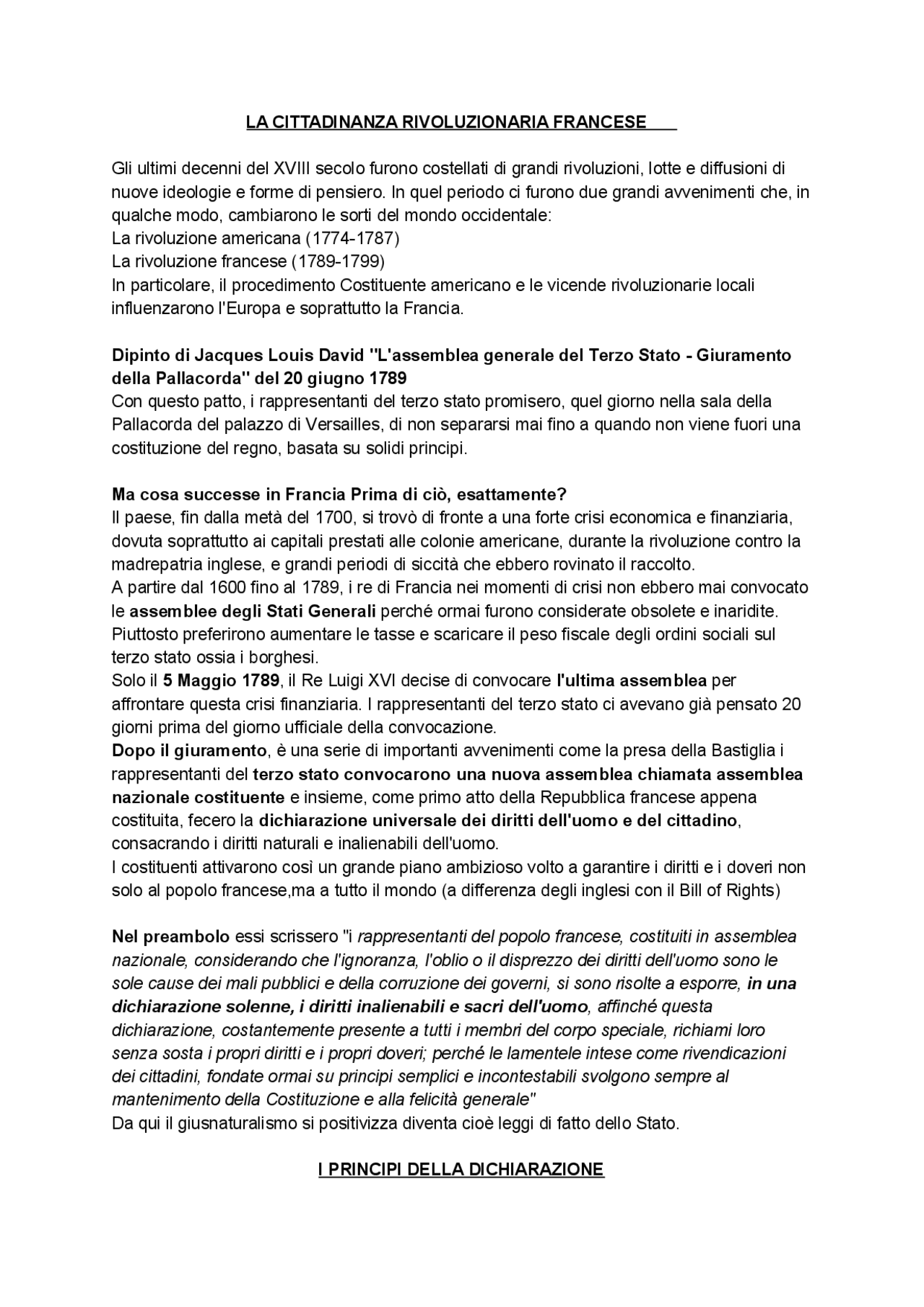 La cittadinanza rivoluzionaria francese Docsity