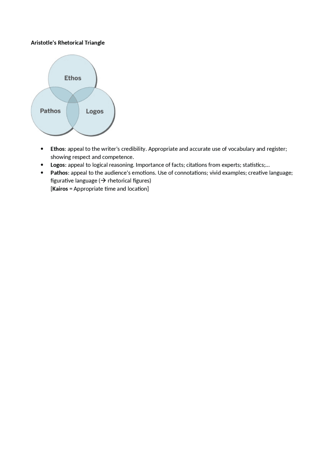 Aristotle’s Rhetorical Triangle - Docsity