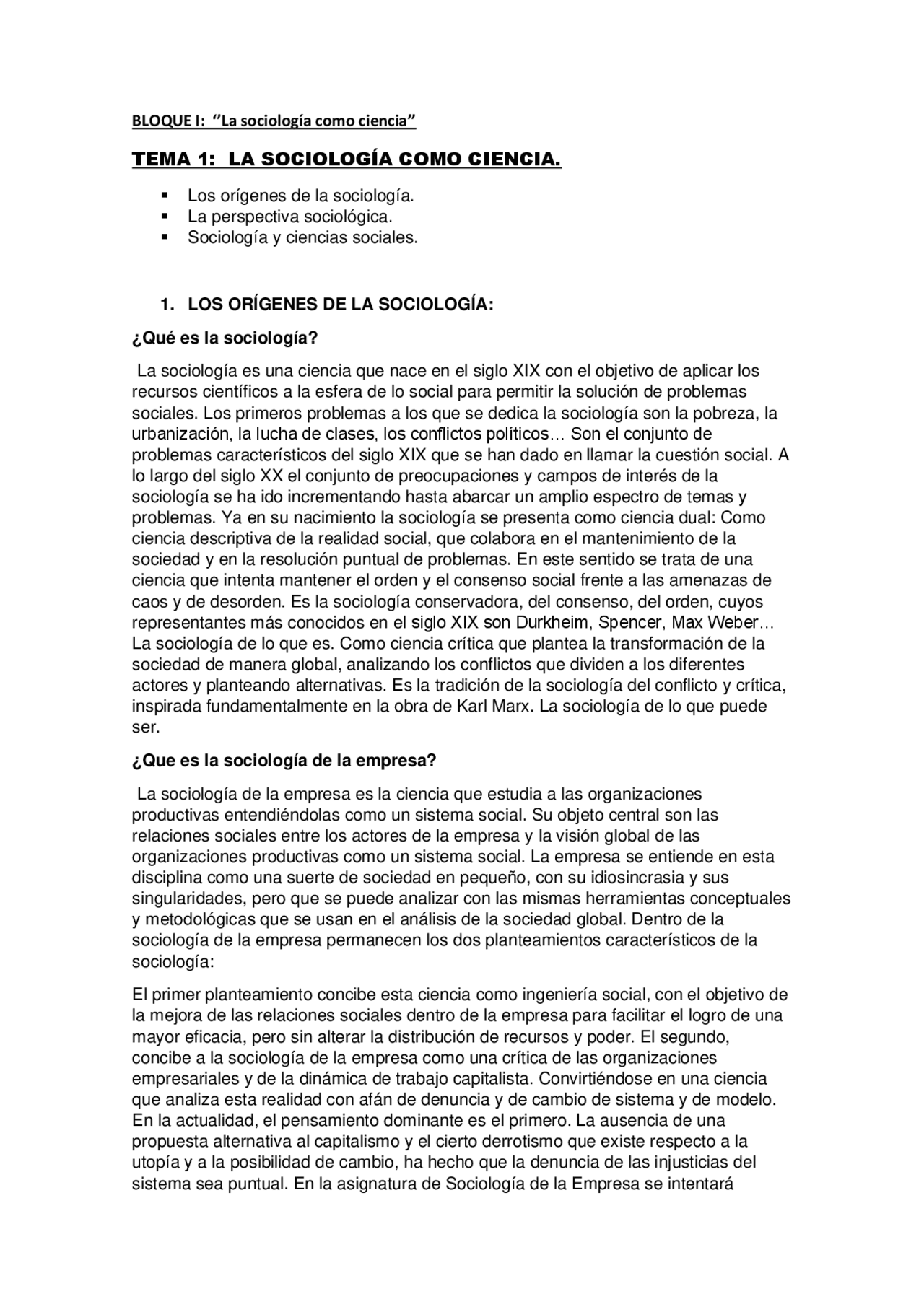 Tema 1 Introducción a la Sociología - Docsity