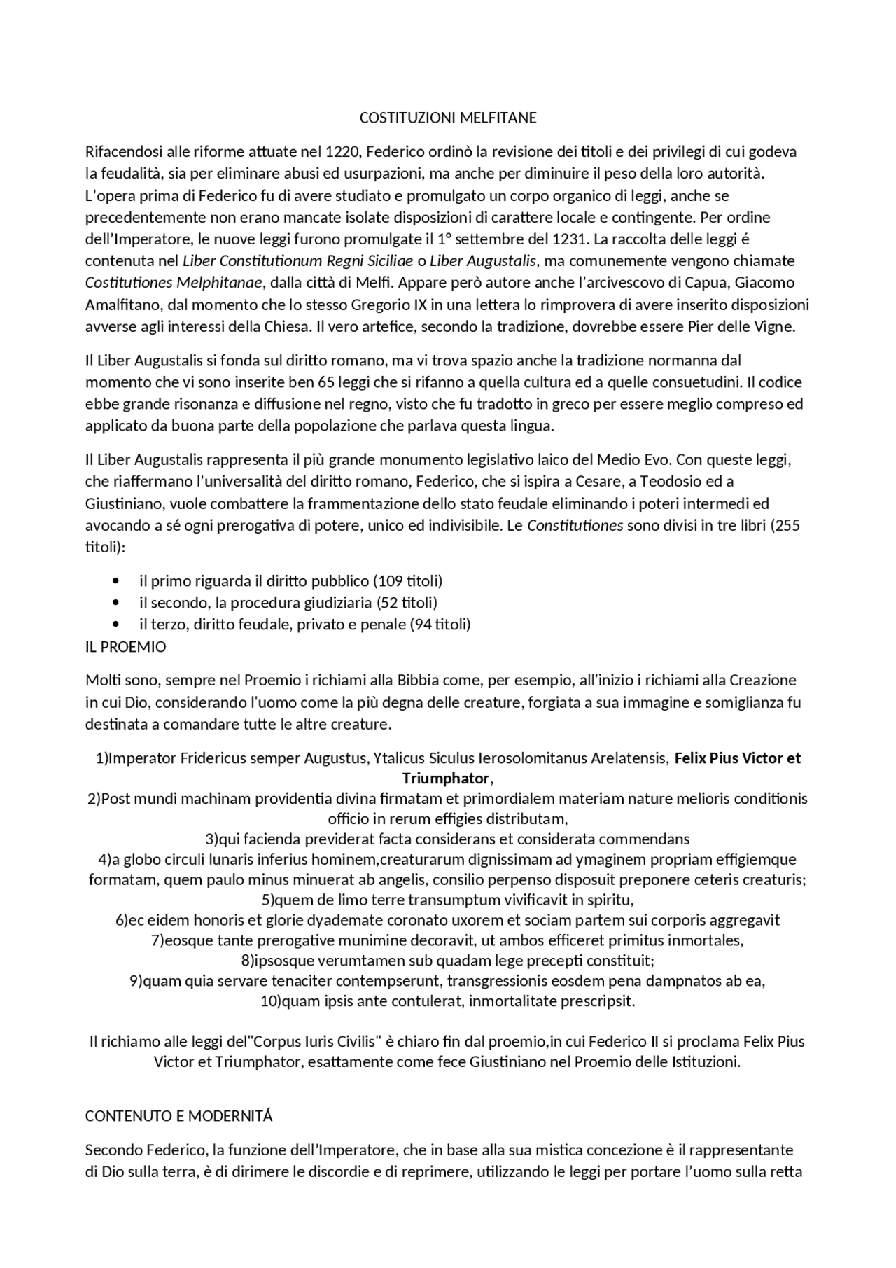 Le costituzioni melfitane approfondimento Guide, Progetti e