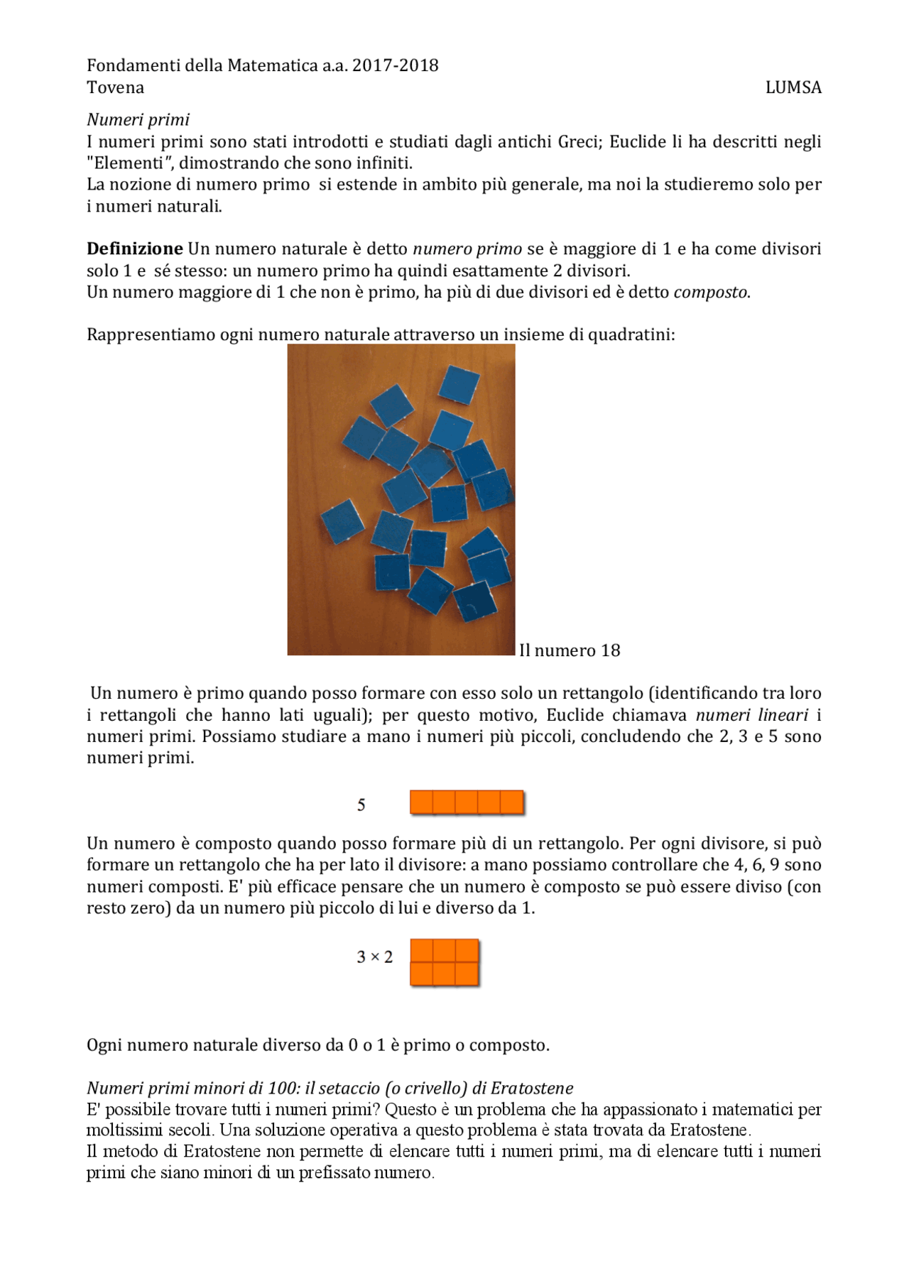 Fondamenti di matematica - Docsity
