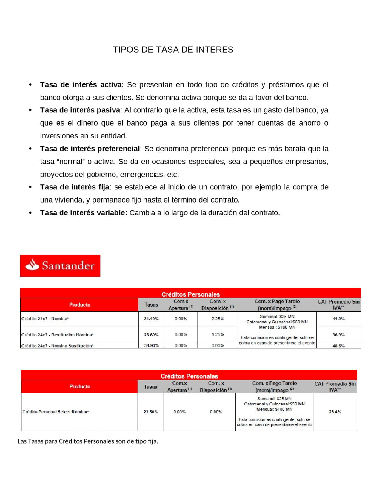 Tasa de interes y marco normativo del sector bancario | Apuntes de ...