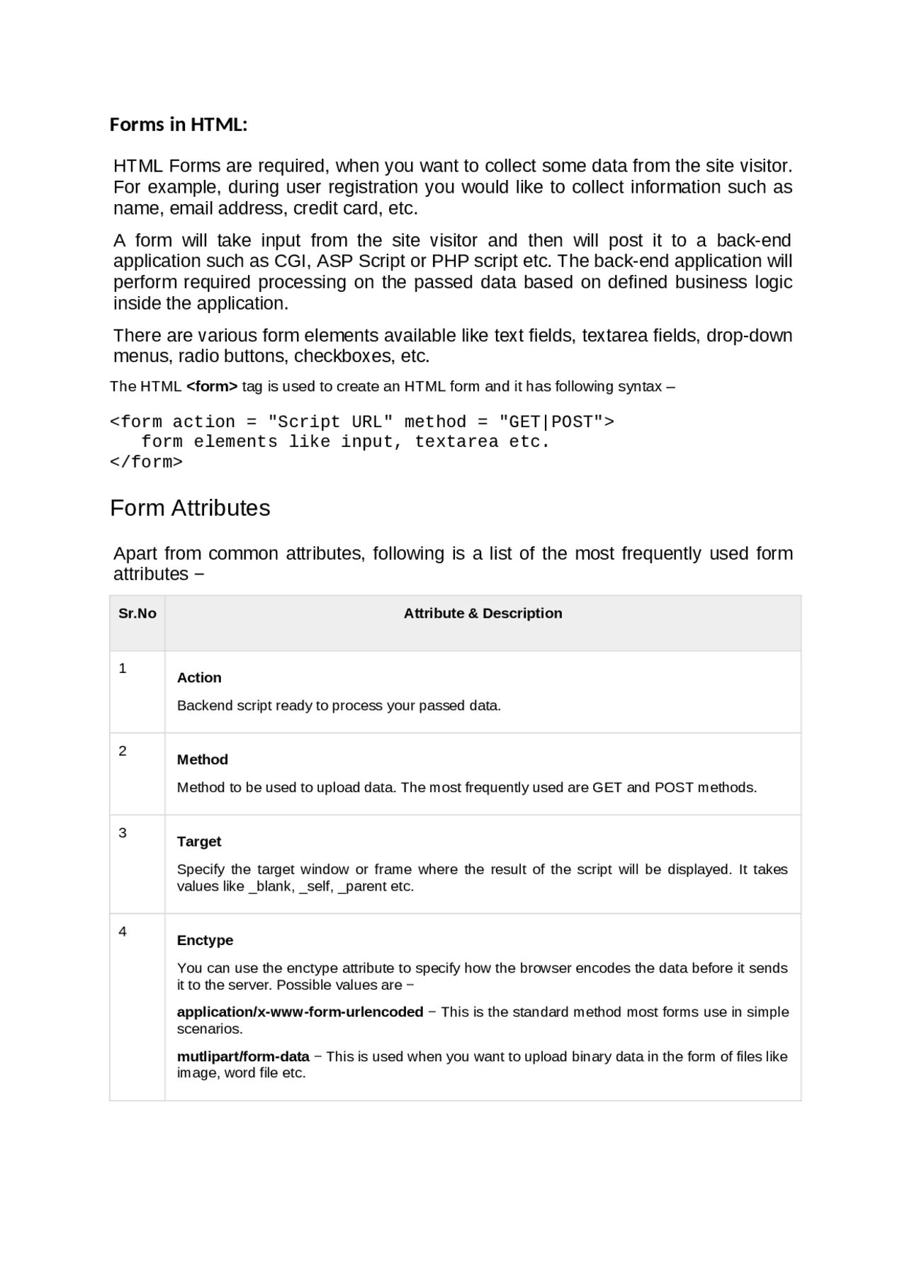 HTML FORMS- BASICS OF HTML(CODING) - Docsity
