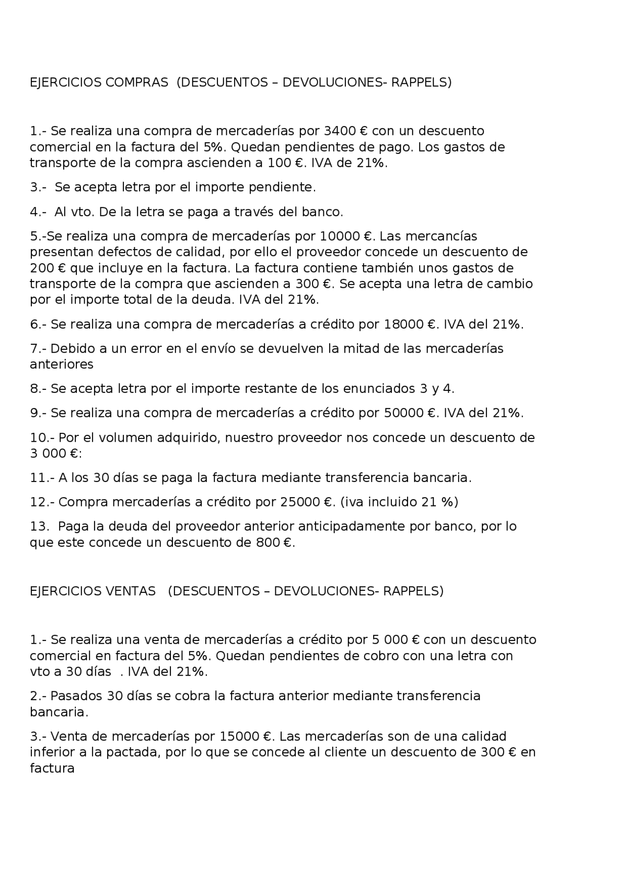 Ejercicios Contabilidad Docsity