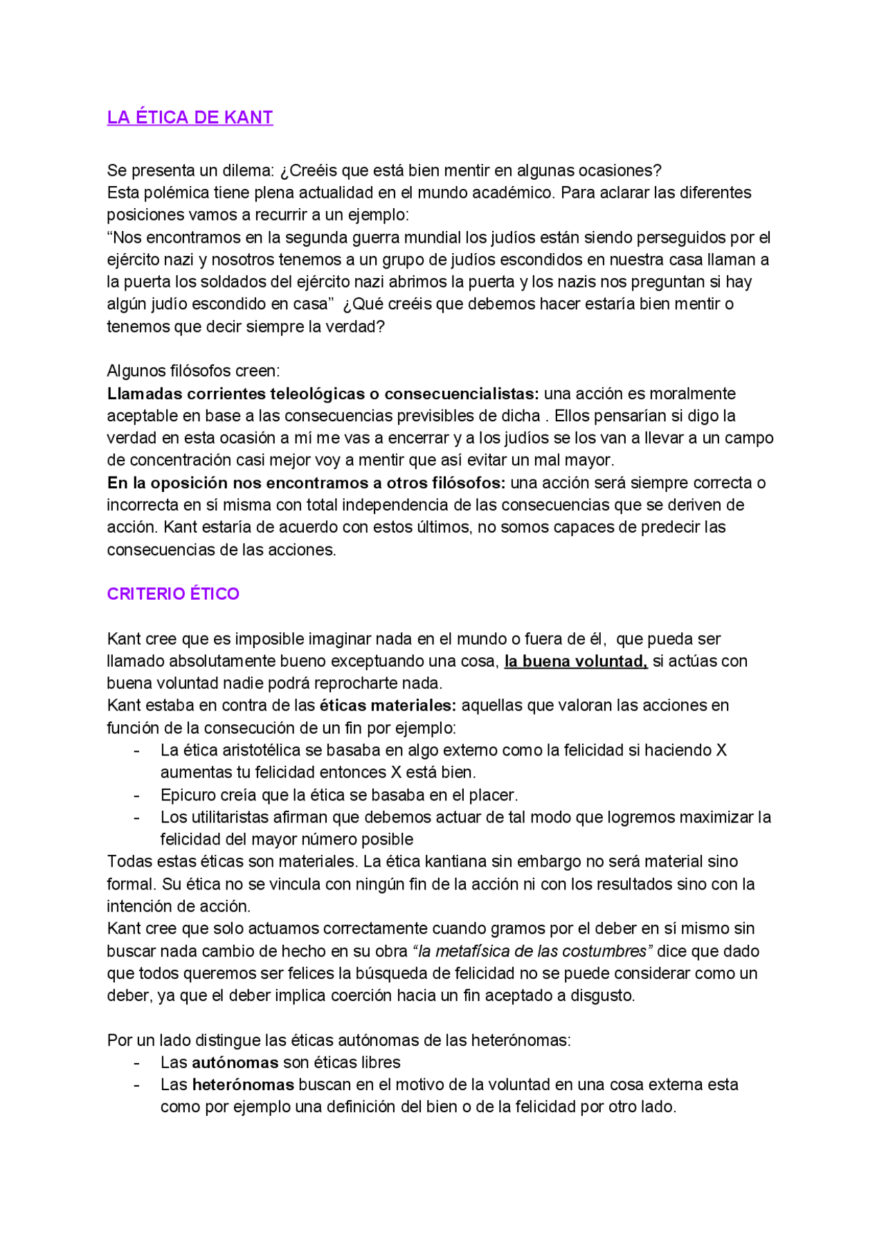 Resumen Filosofia De Kant Docsity