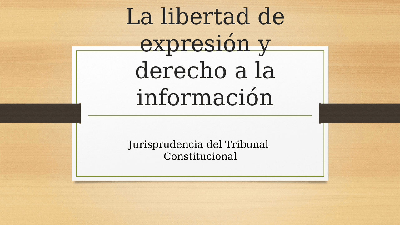 Derecho a la información y libertad Docsity