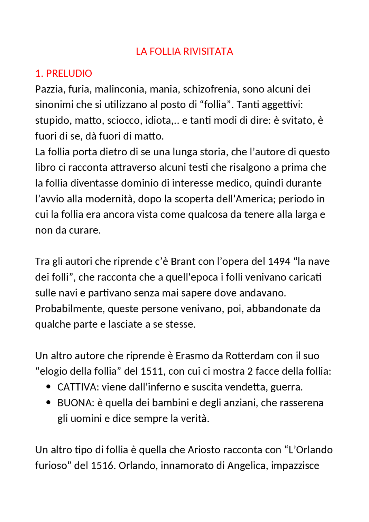 La follia rivisitata Docsity