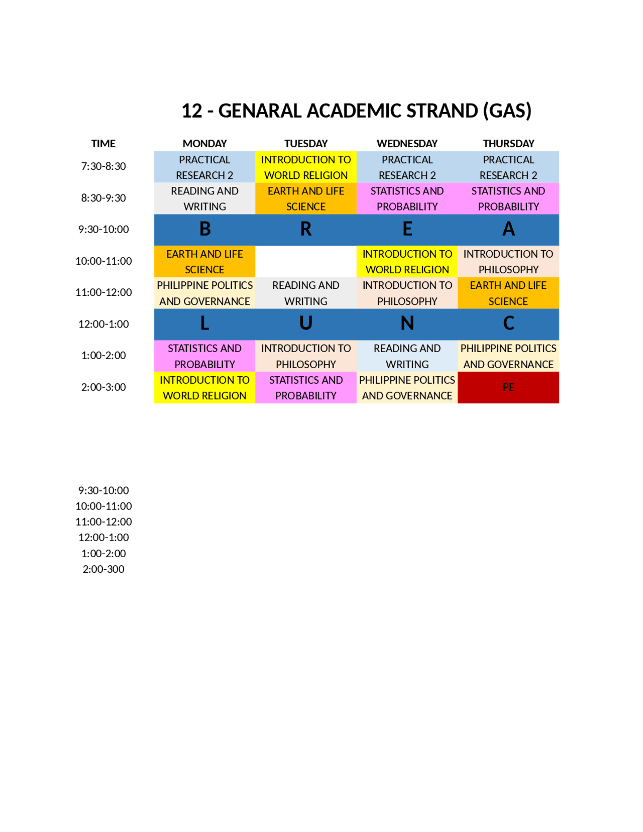 GENARAL ACADEMIC STRAND (GAS) - Docsity