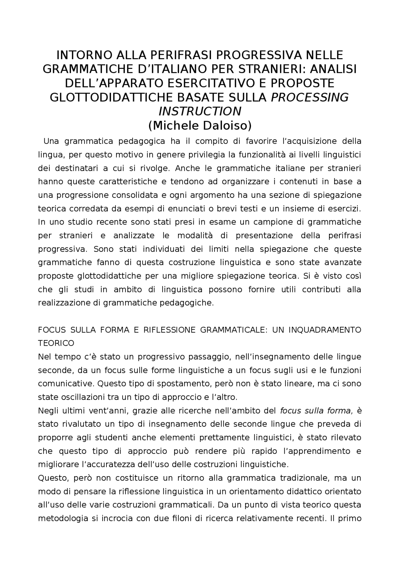 INTORNO ALLA PERIFRASI PROGRESSIVA NELLE GRAMMATICHE D’ITALIANO PER STRANIERI ANALISI DELL