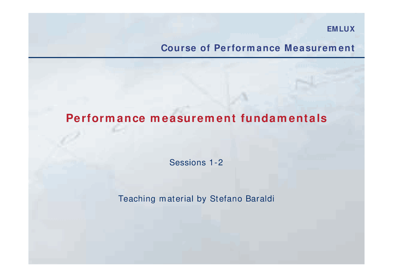 module 2 - measuring performance module 2 assignment ... Performance Measurement fundamentals - Docsity