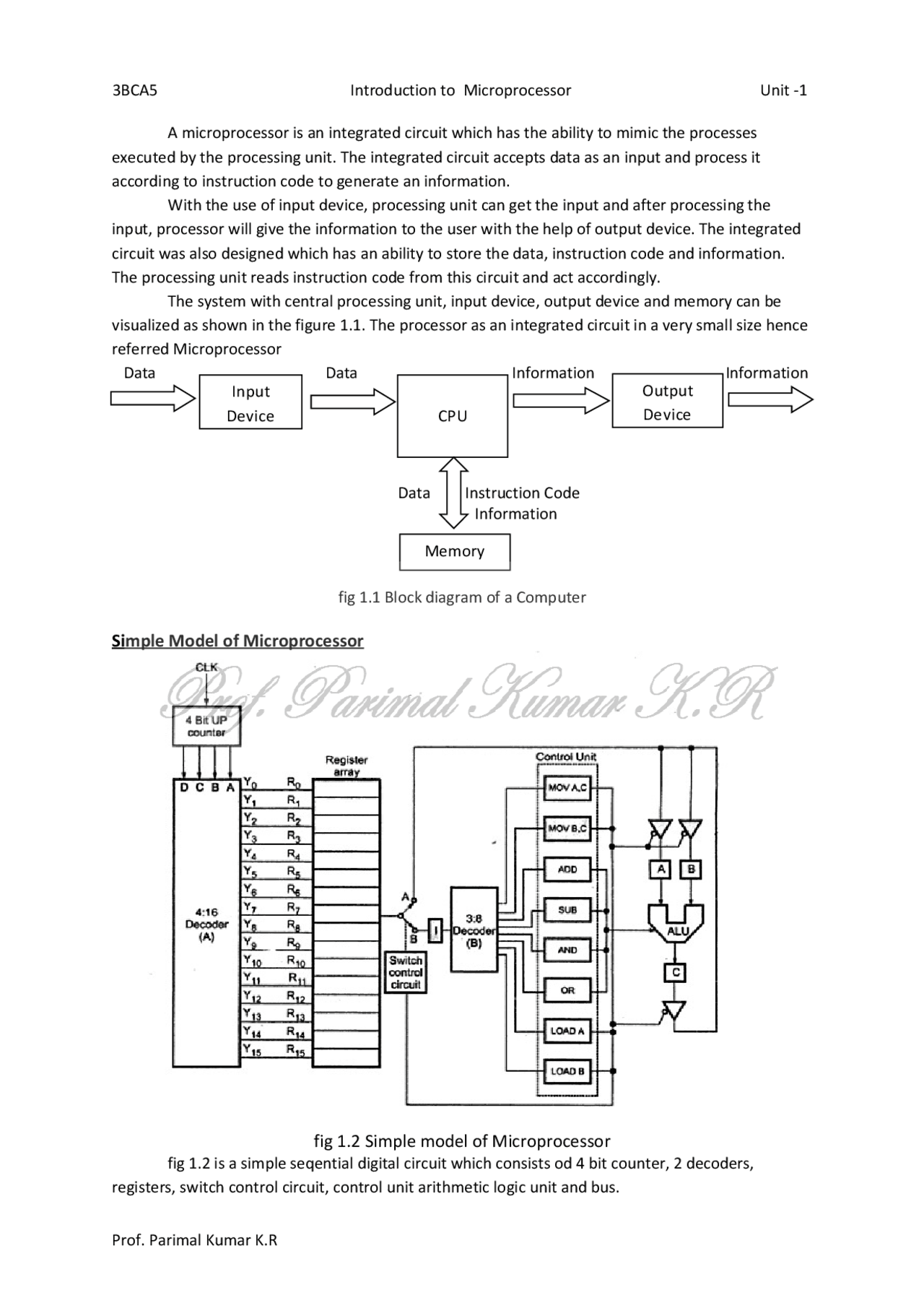 Microprocessor notes 8085 | Lecture notes Microprocessors | Docsity