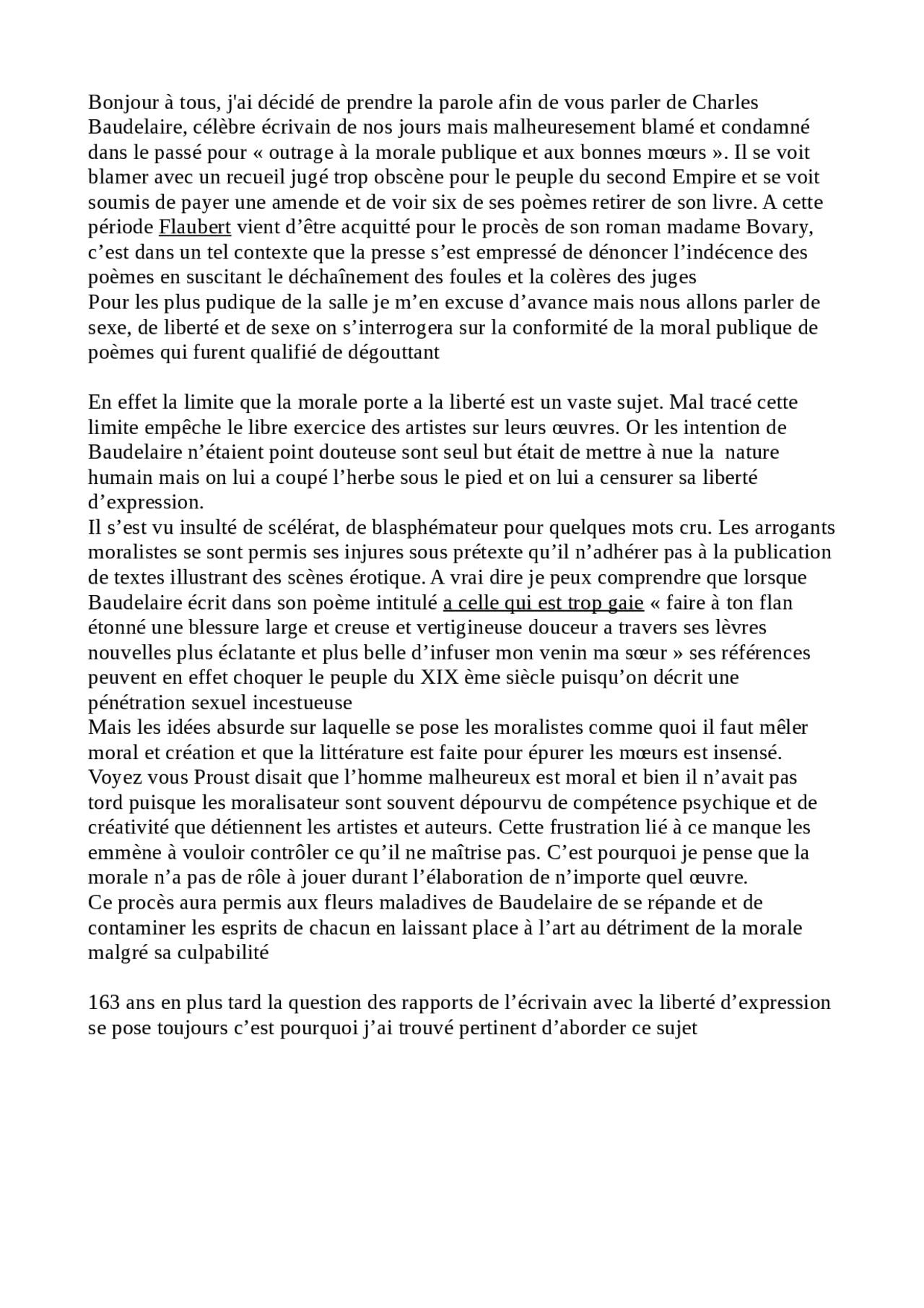 Le procès des fleurs du mal Docsity