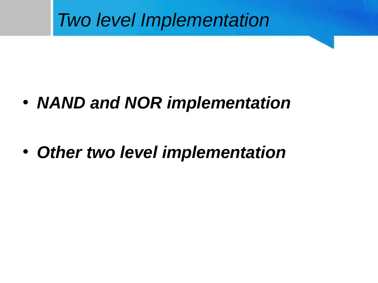 Two level Implementation - Docsity