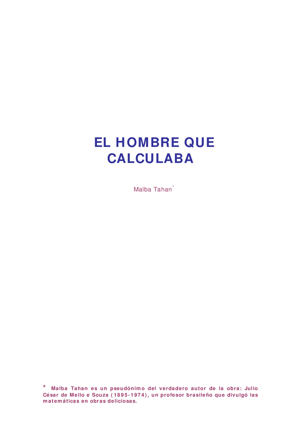 El Hombre Que Calculaba Docsity
