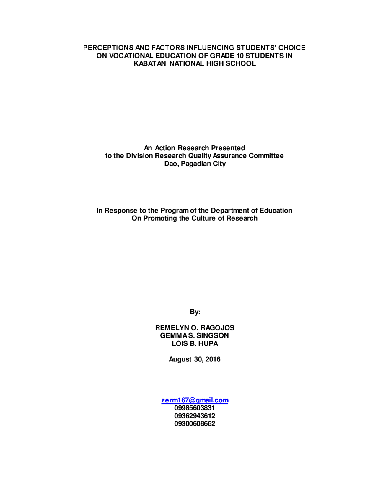Choosing the strandd tvl in SHS - Docsity