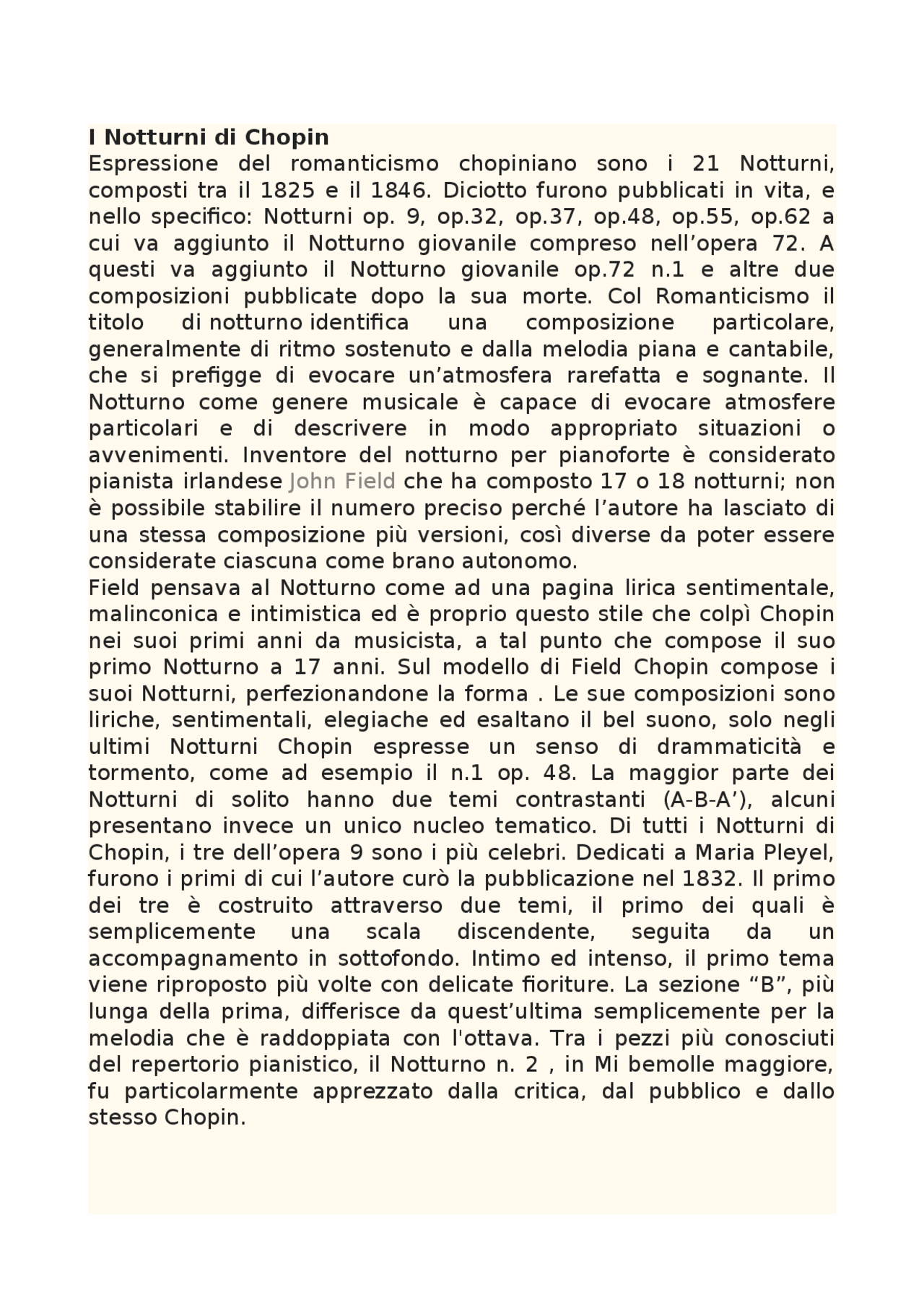 I notturni di Chopin Docsity