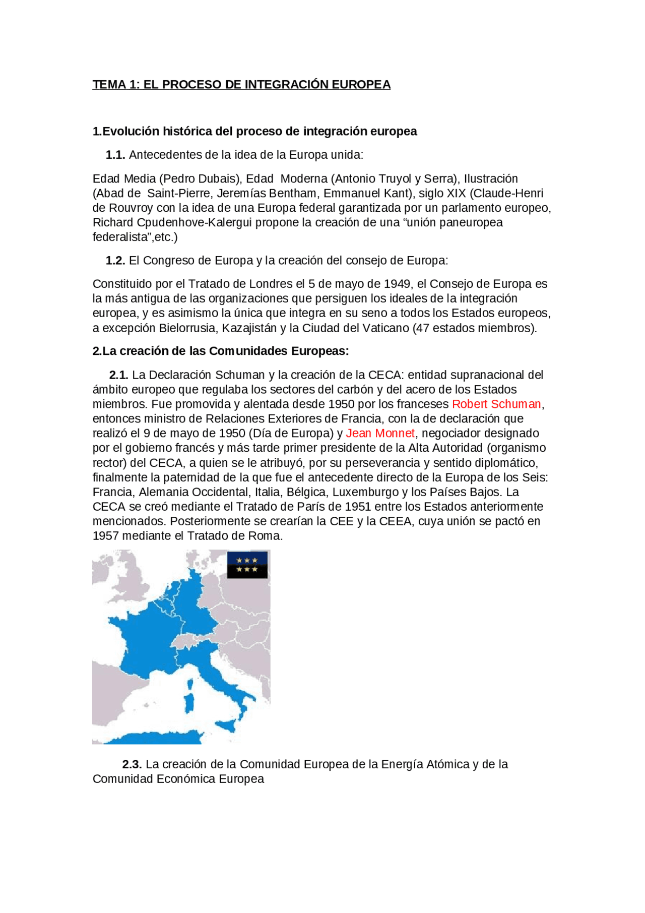 RESUMEN TEMA 1 INSTITUCIONES DE LA UNIÓN EUROPEA - Docsity