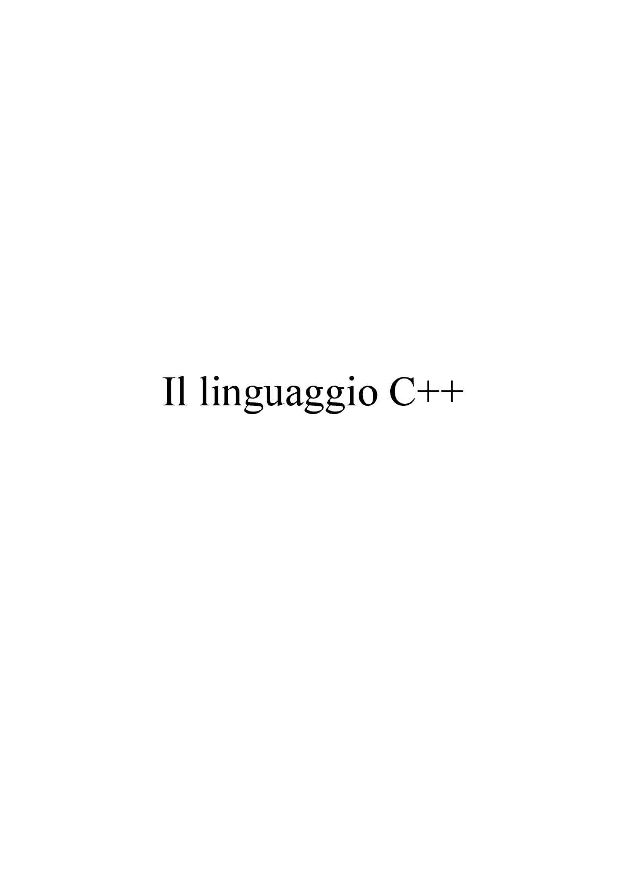LINGUAGGIO C++ programmazione - Docsity