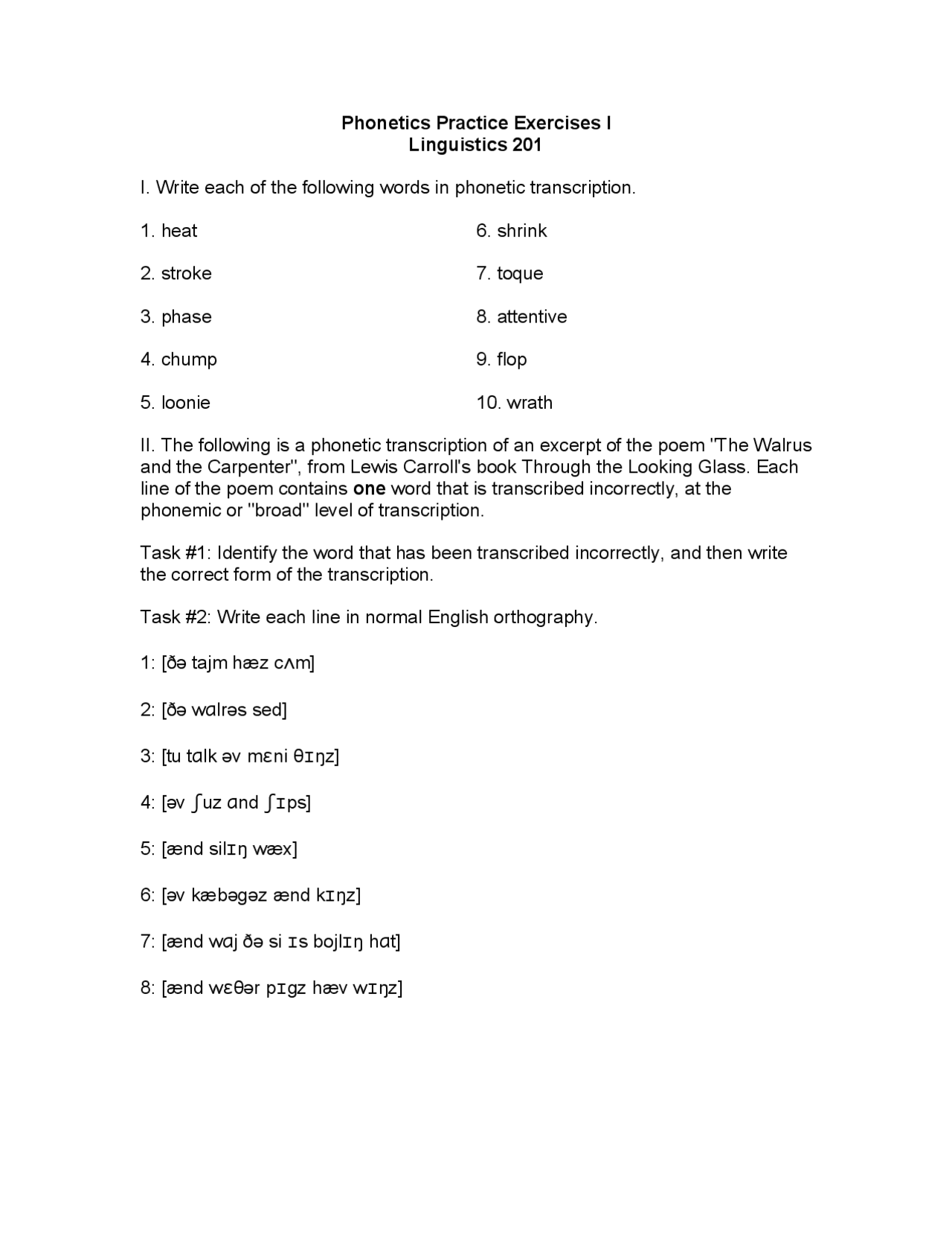 Morpheme linguistics | Exercises Linguistics | Docsity