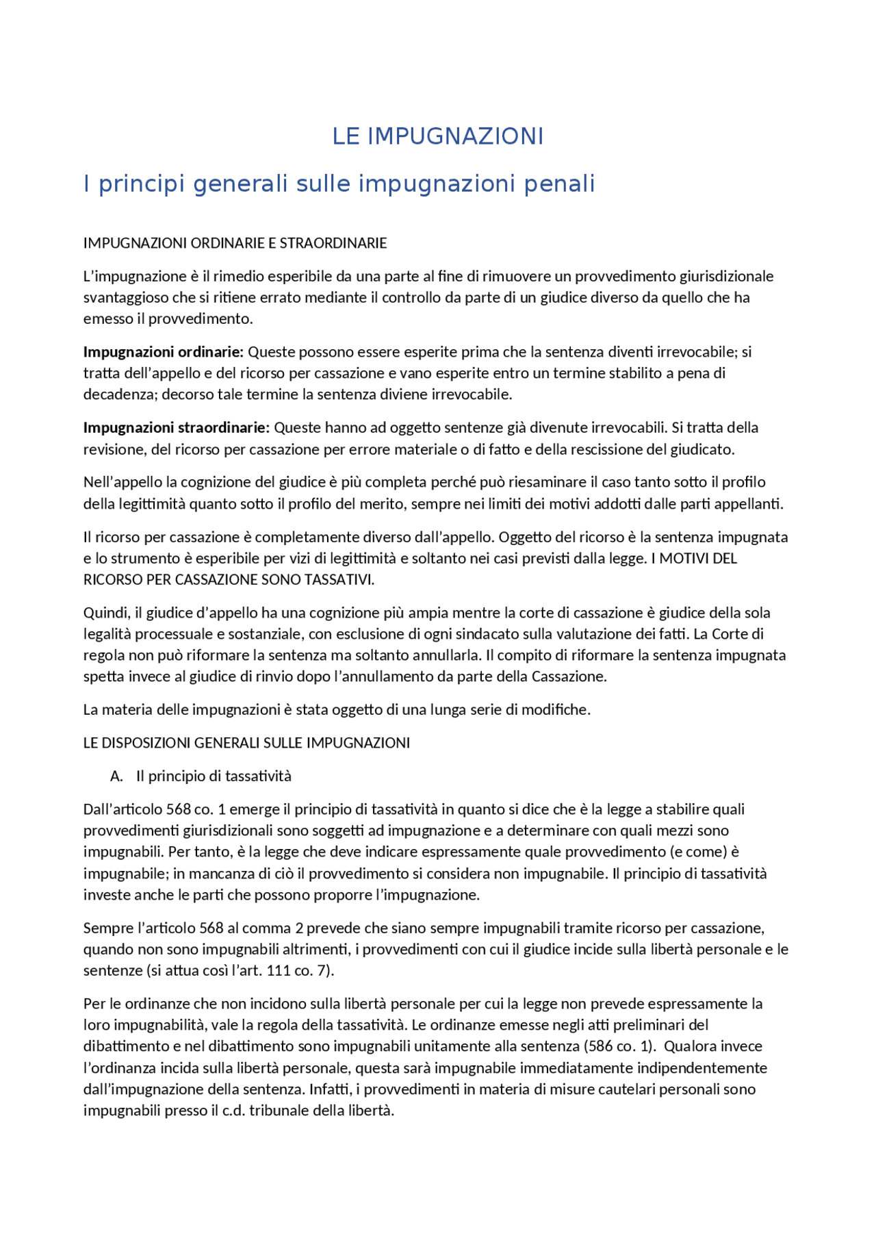 Le Impugnazioni Tonini Docsity