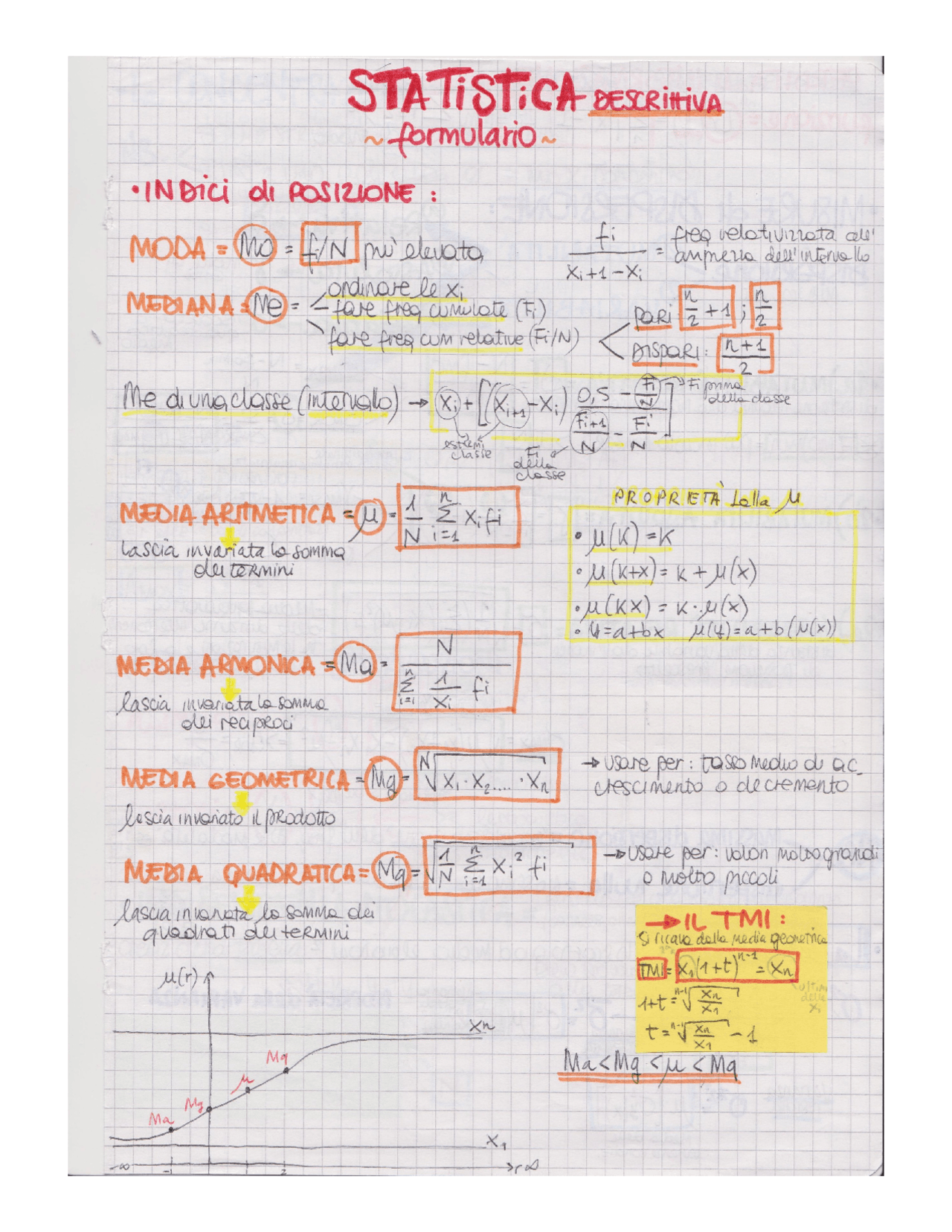 Formule statistica descrittiva Docsity