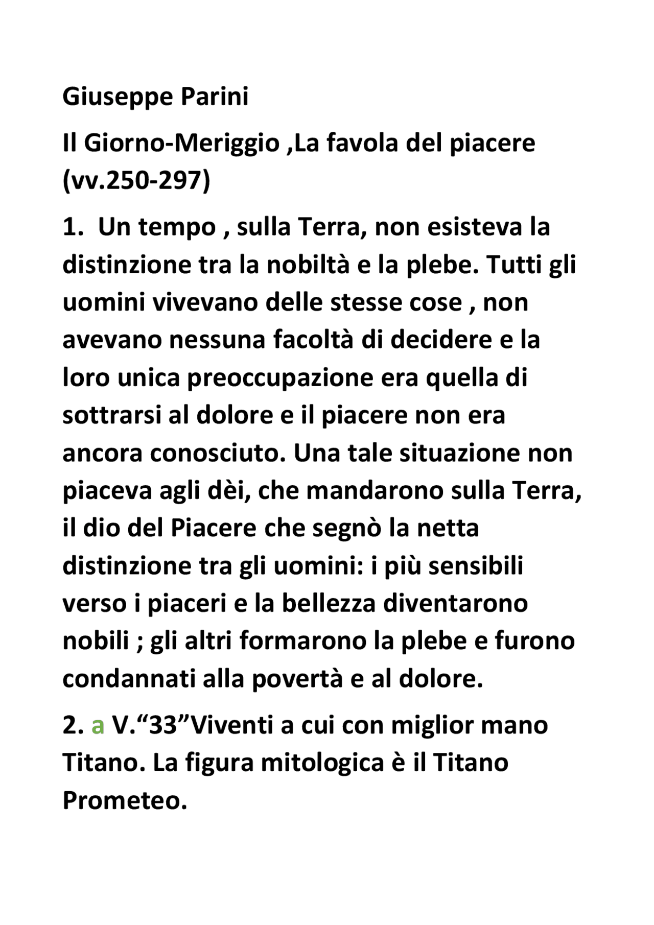 PARINI LA FAVOLA DEL PIACERE Docsity