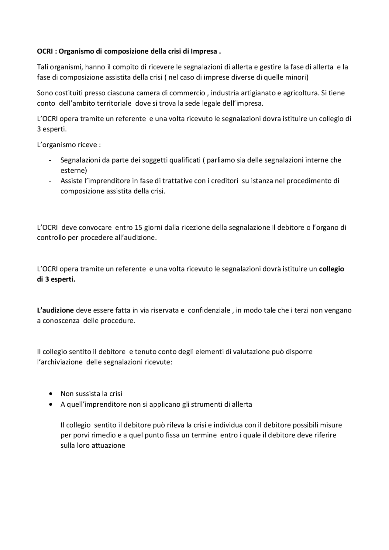 PROCEDIMENTO DI COMPOSIZIONE ASSISTITA DELLA CRISI Docsity