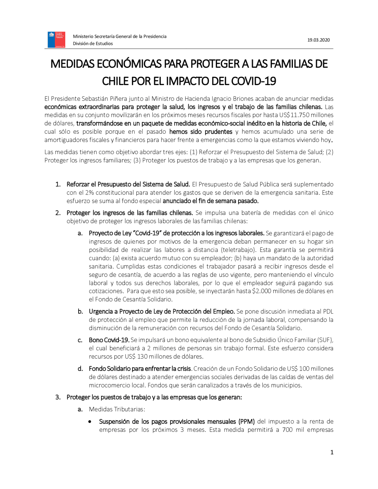 Medidas para enfrentar el Coronavirus - Docsity