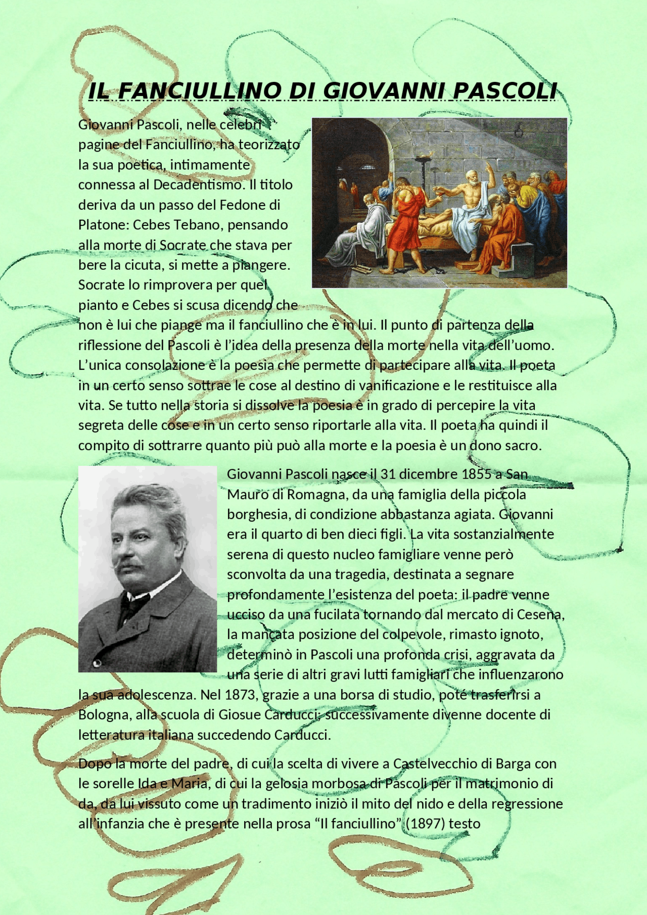 Il fanciullino di Giovanni Pascoli tesina maturità Tesine di Maturità di Italiano Docsity Il fanciullino di Giovanni Pascoli tesina maturità Tesine di Maturità di Italiano Docsity