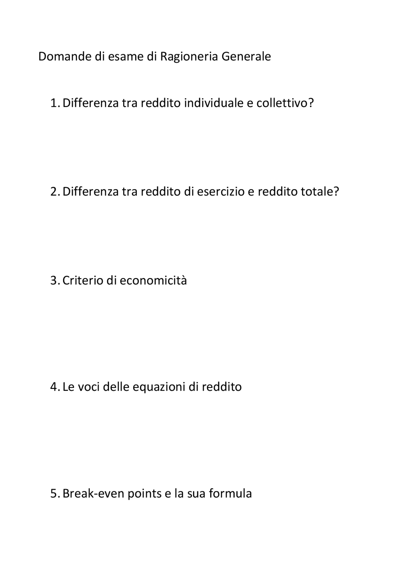 verifiche mateamtica esame di recupero ragioneria quarto anno