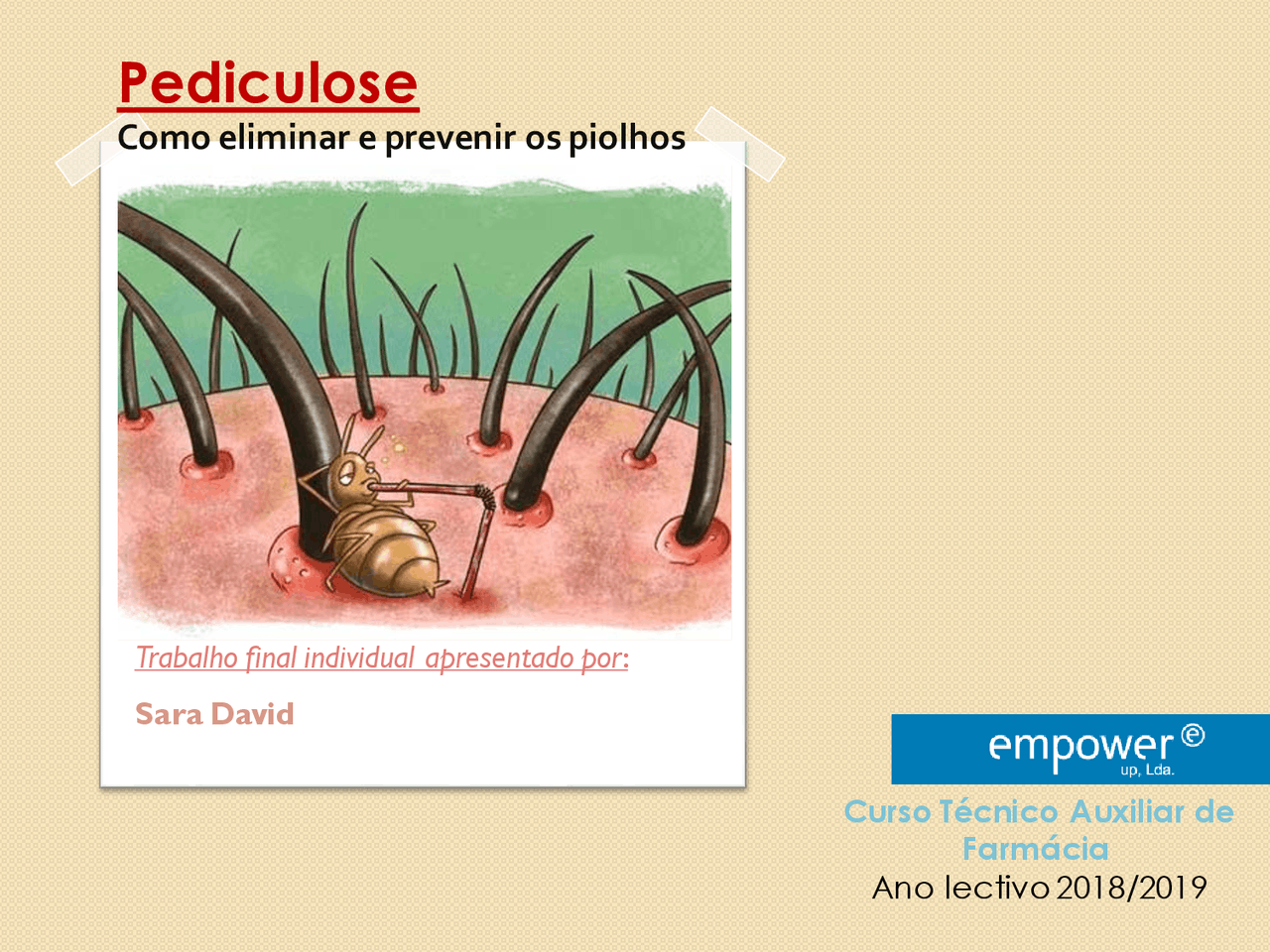 Pediculose- Como eliminar e prevenir os piolhos | Slides Biologia - Docsity